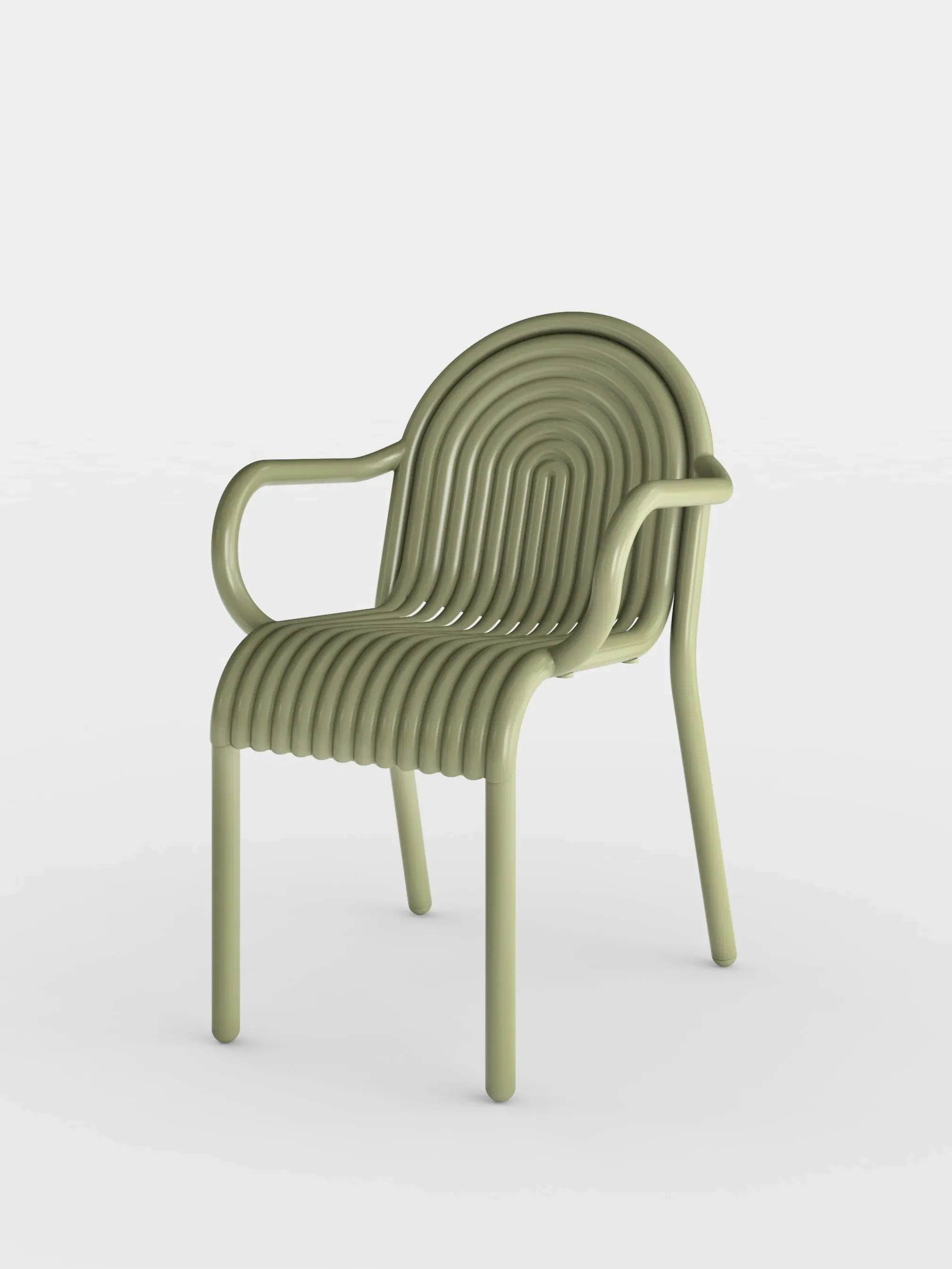 Groove Outdoor Arm Chair - Aluminium by Tom Dixon