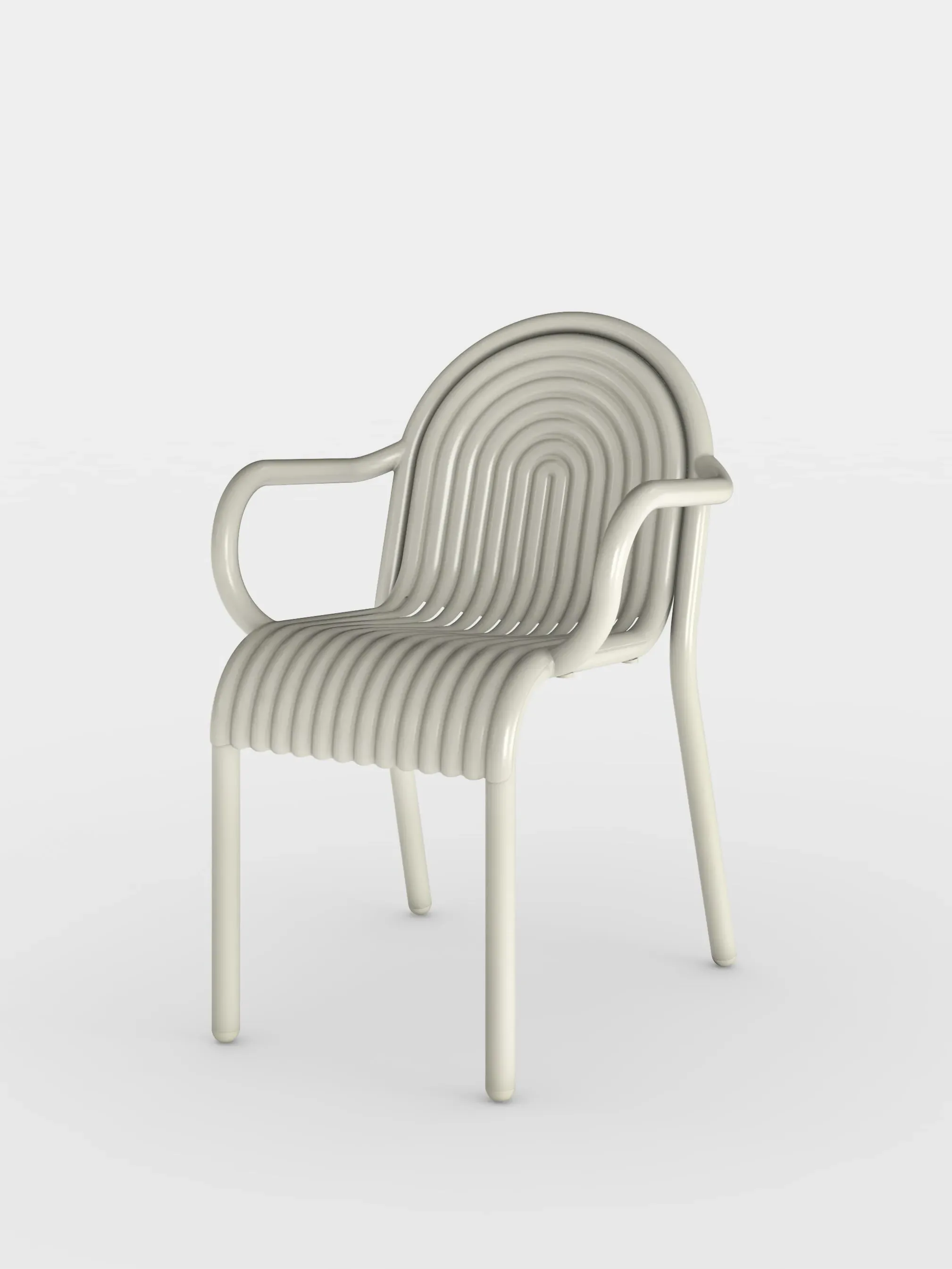 Groove Outdoor Arm Chair - Aluminium by Tom Dixon