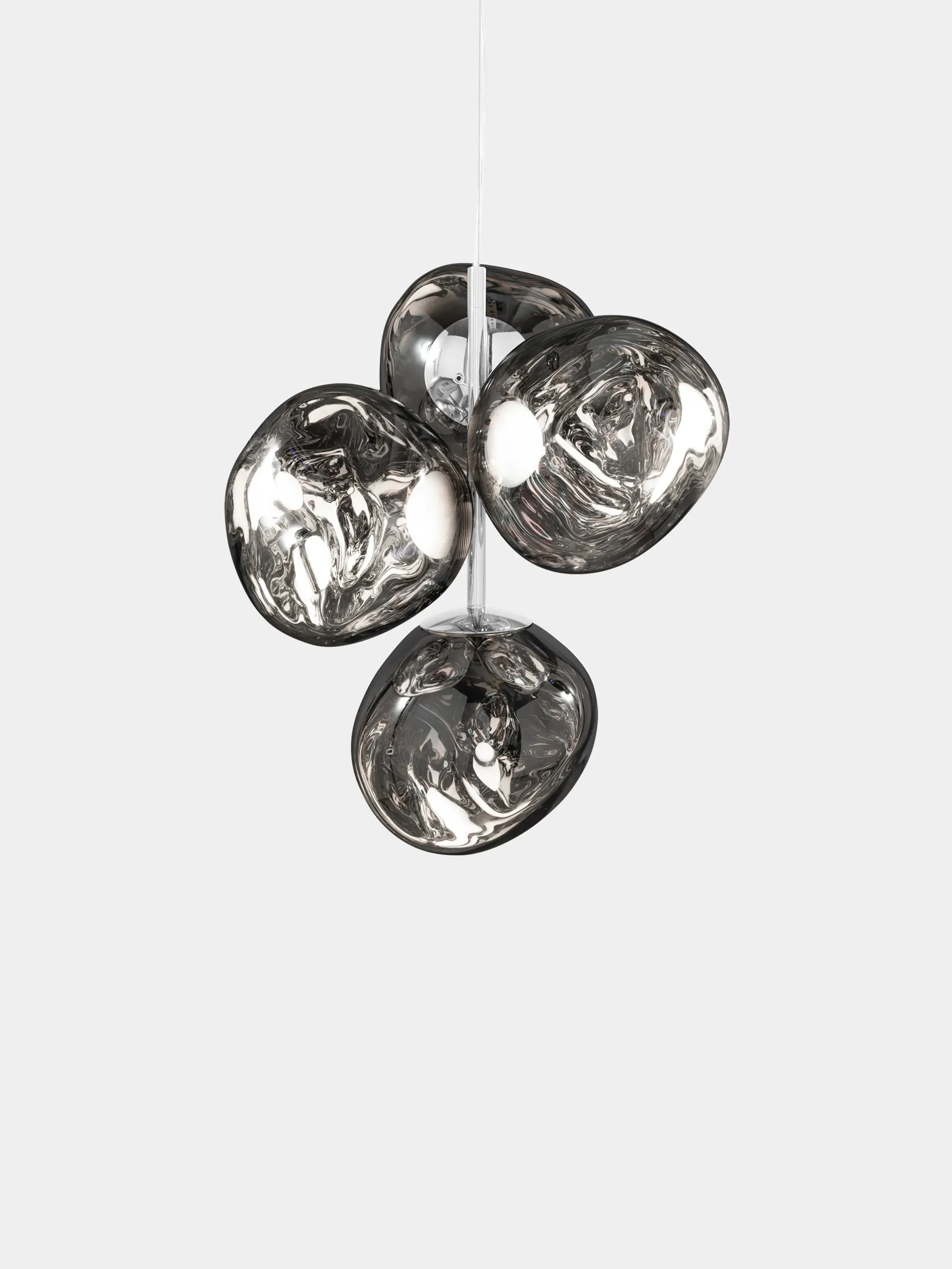 Melt Mini Chandelier - Mirrored, Blown Glass by Tom Dixon