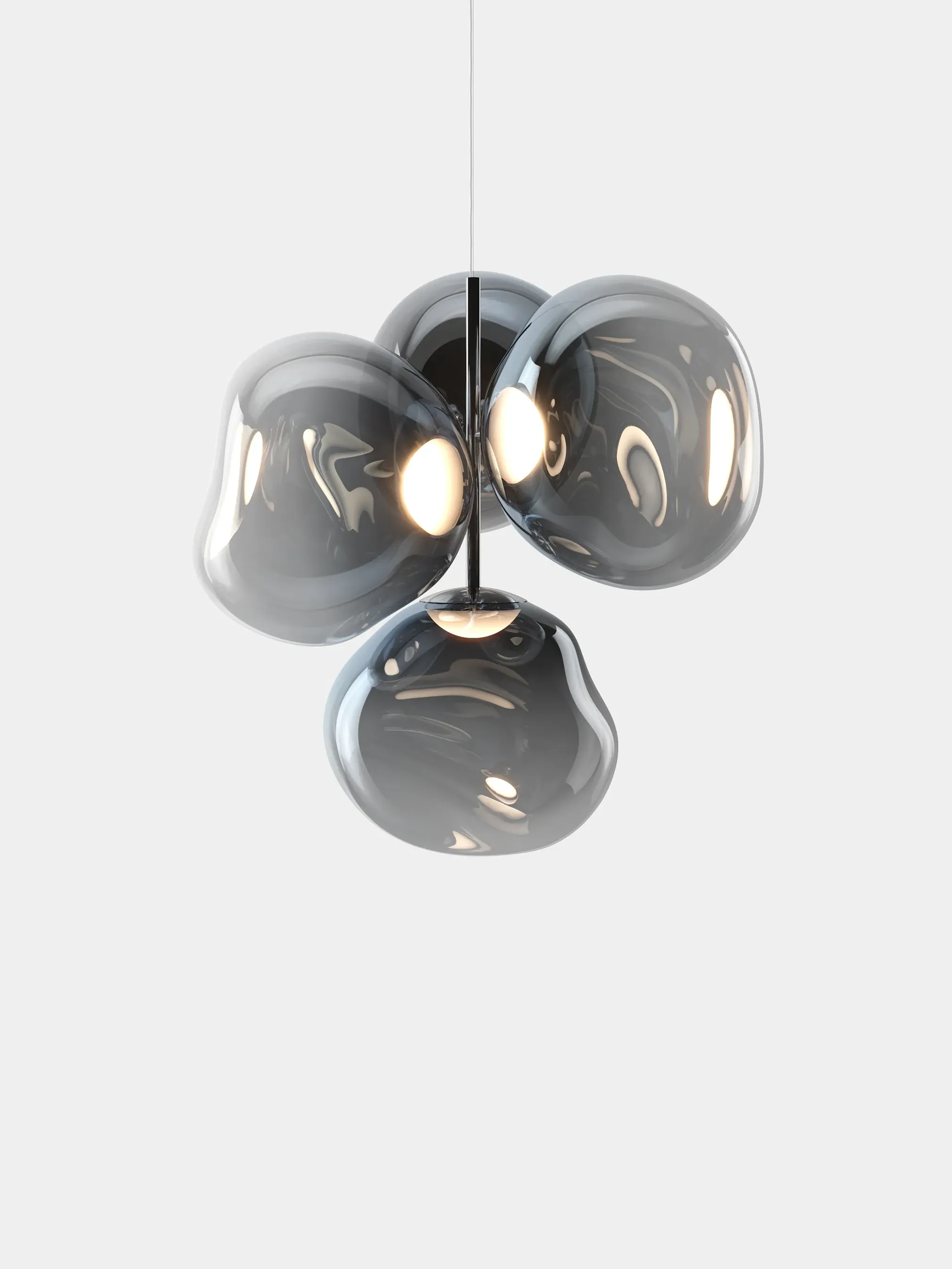 Melt Small Chandelier - Mirrored, Blown Glass by Tom Dixon