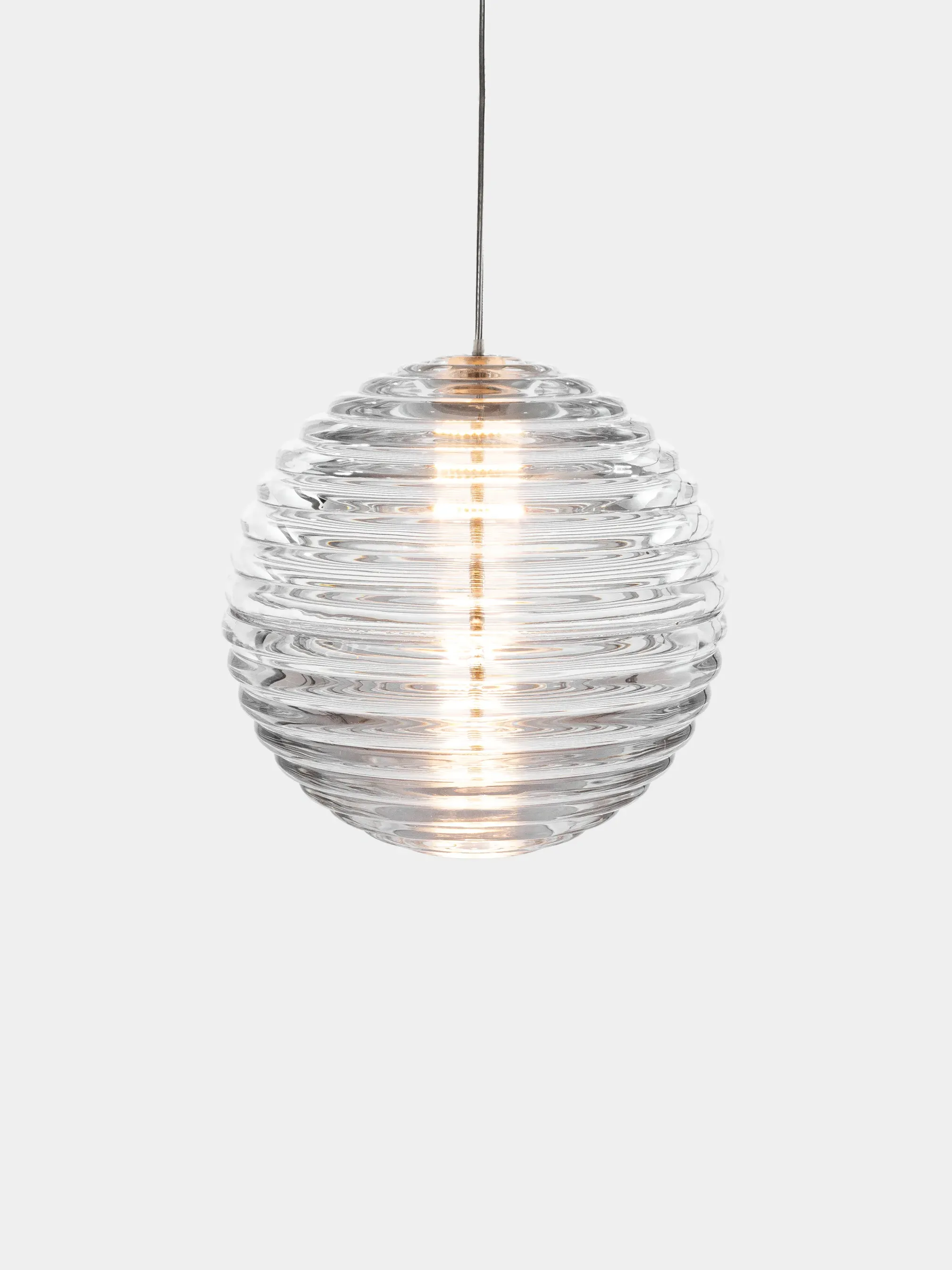 Press Medium Sphere Pendant - Clear Glass by Tom Dixon