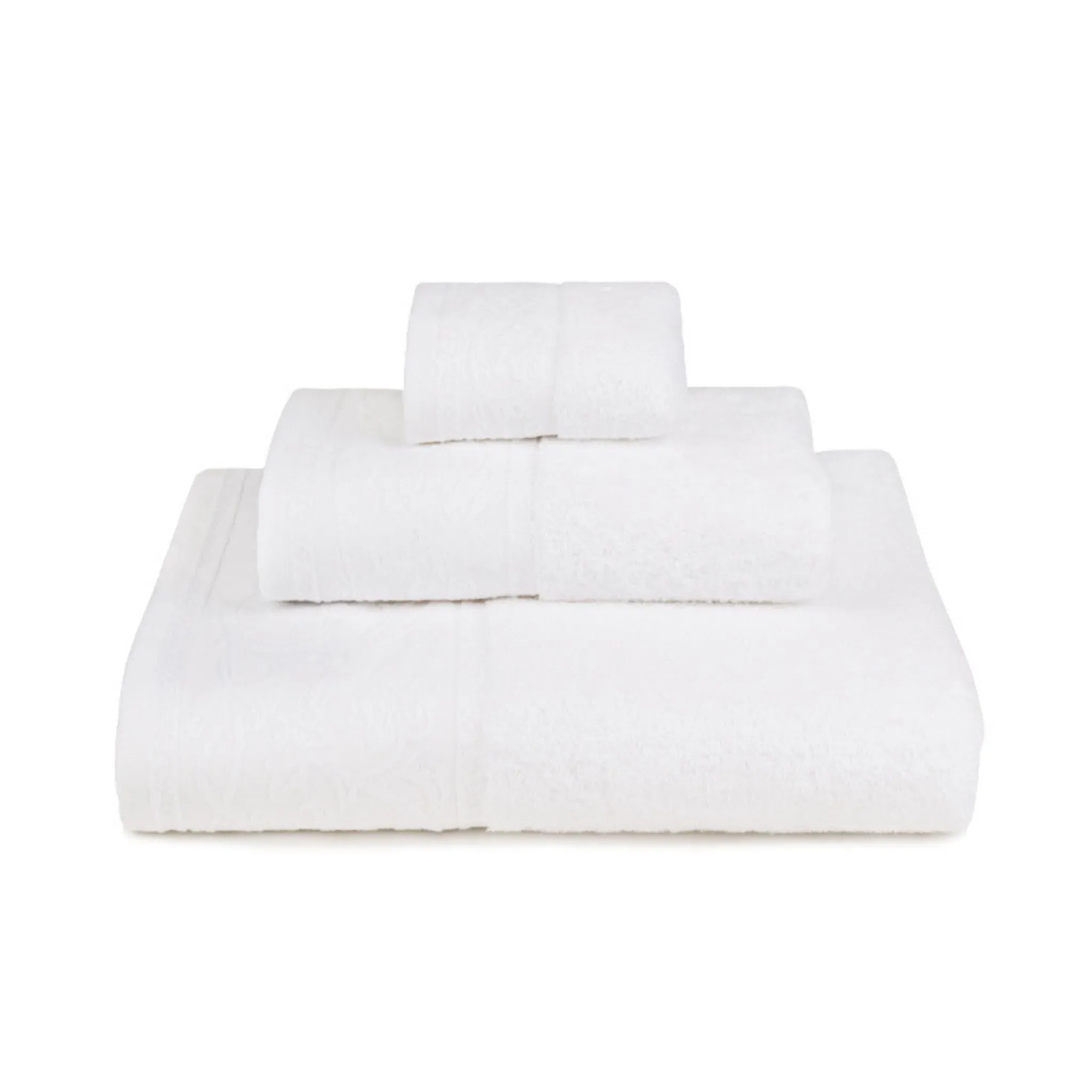 Royale Towel with Flower Motif - White, Cotton product