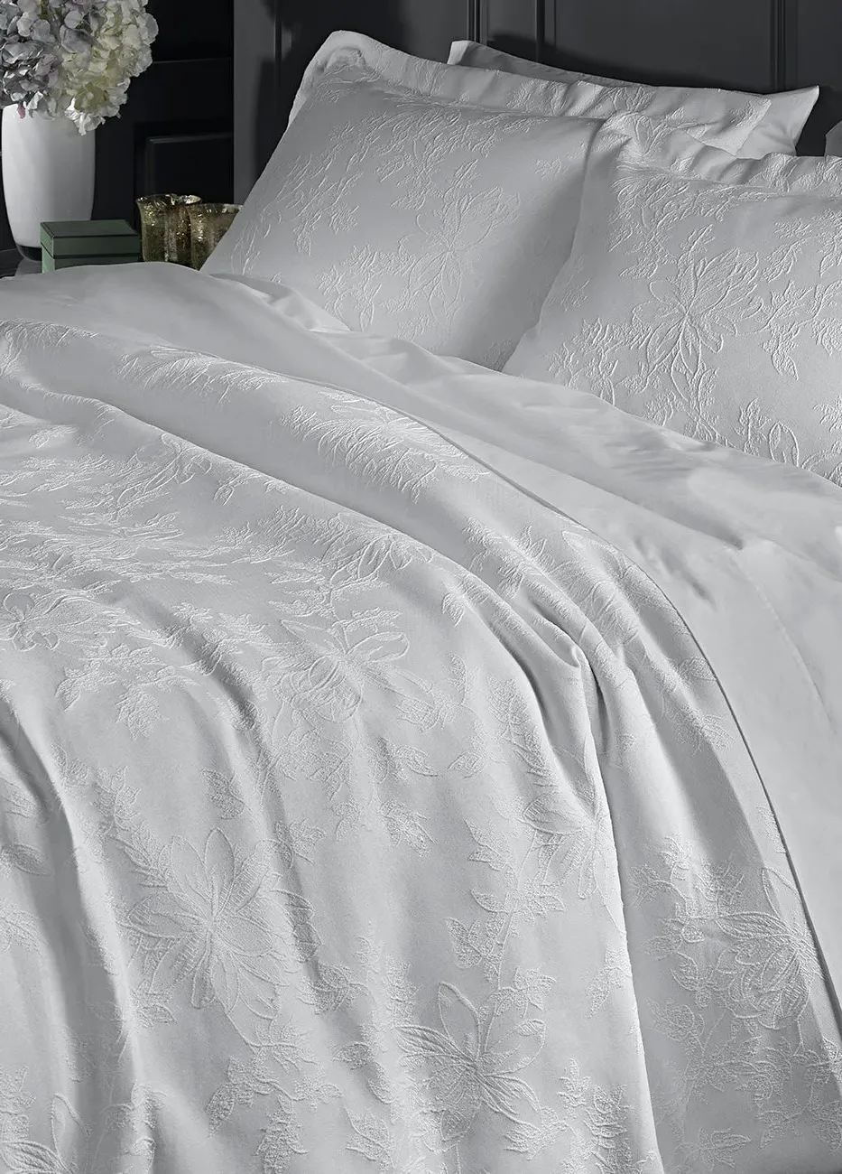 Kingston Jacquard Cotton Duvet Cover - Ivory/Grey product