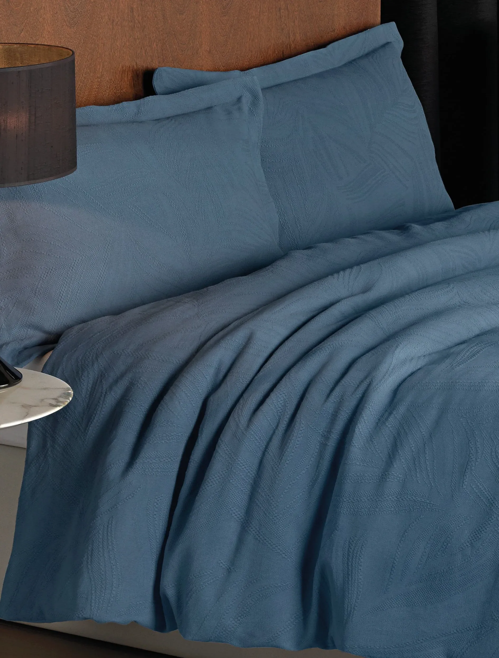 Linen Leaf Jacquard Duvet Cover - Cotton product