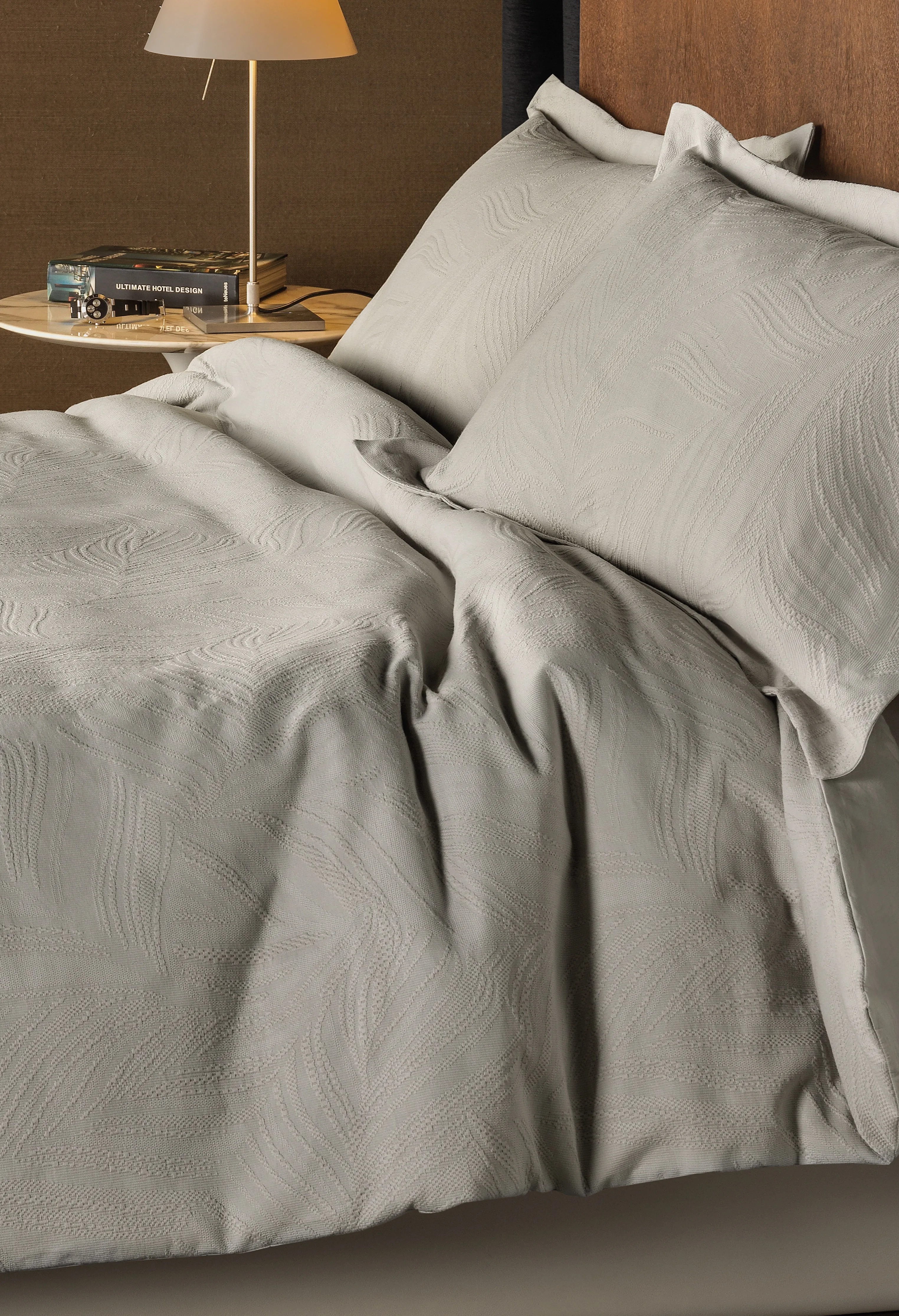 Linen Leaf Jacquard Duvet Cover - Cotton product