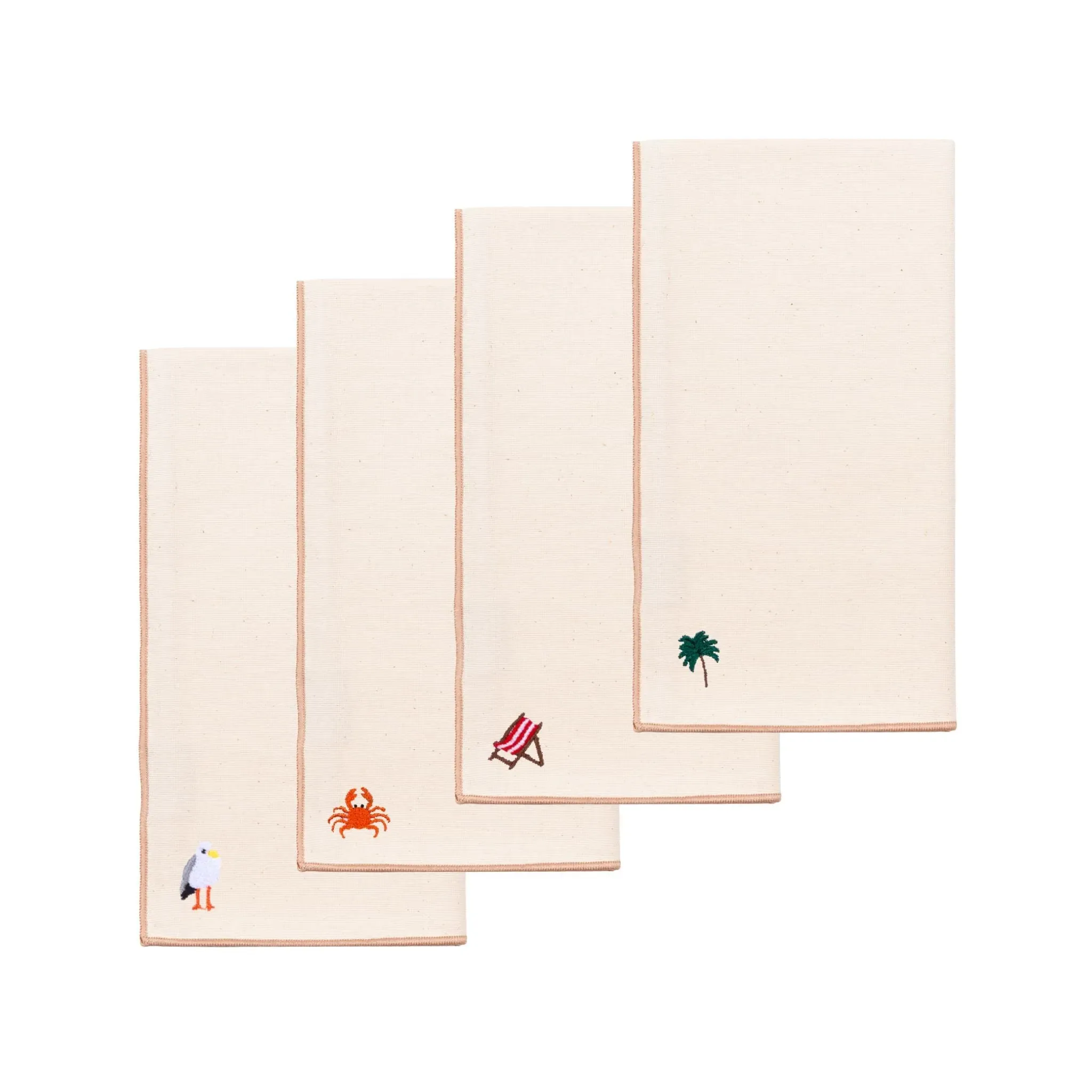 Nazaré Embroidered Cotton Table Linen Set - Ecru product