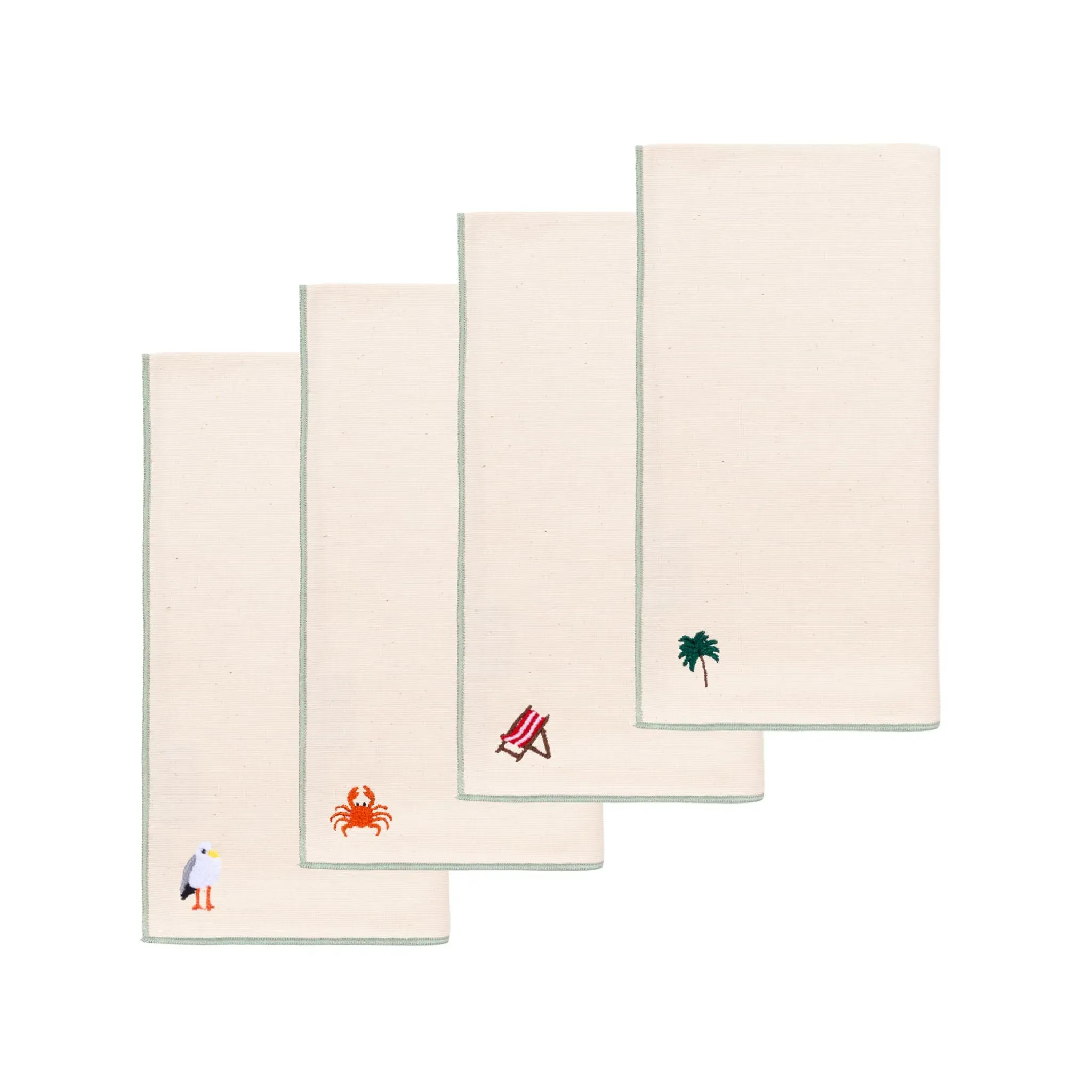 Nazaré Embroidered Cotton Table Linen Set - Ecru product
