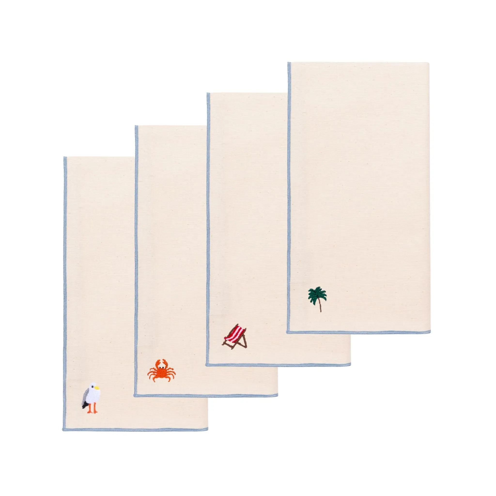Nazaré Embroidered Cotton Napkin Set - Ecru product