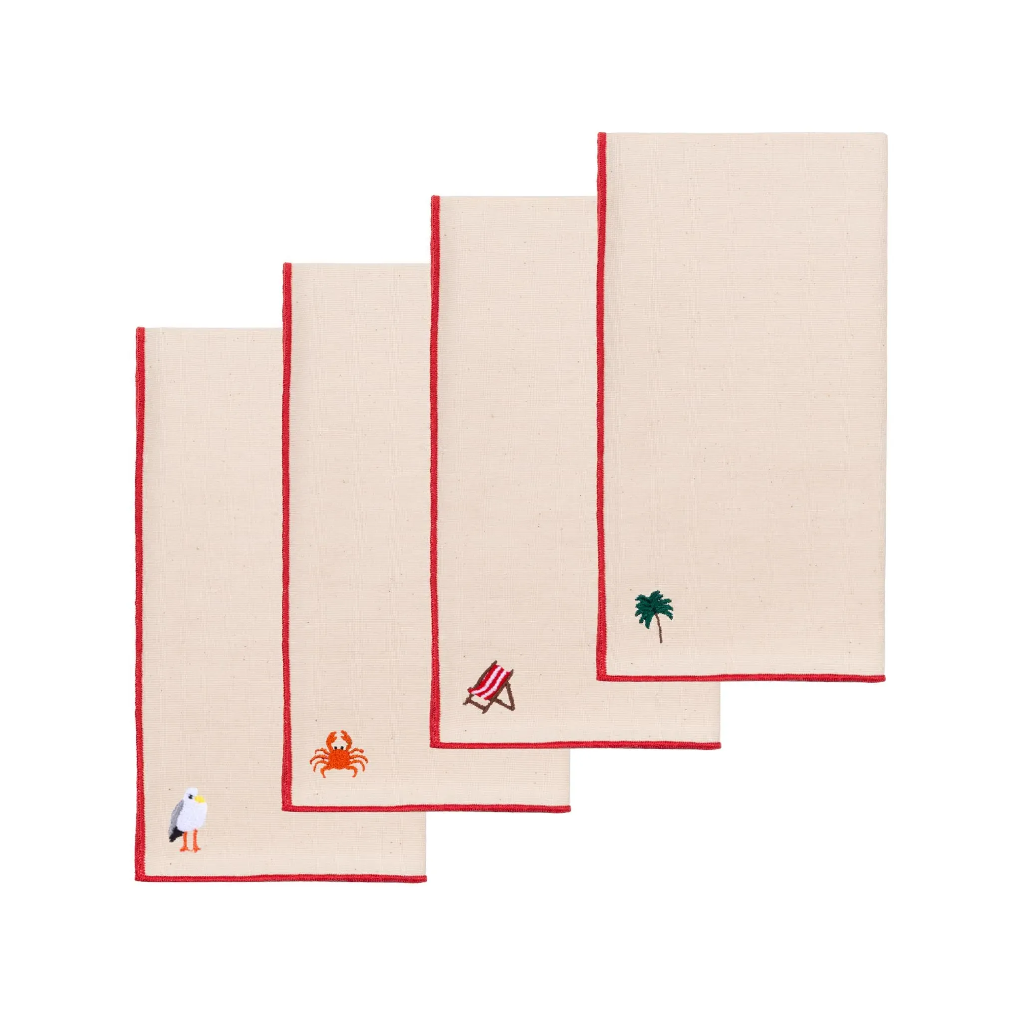 Nazaré Embroidered Cotton Napkin Set - Ecru product