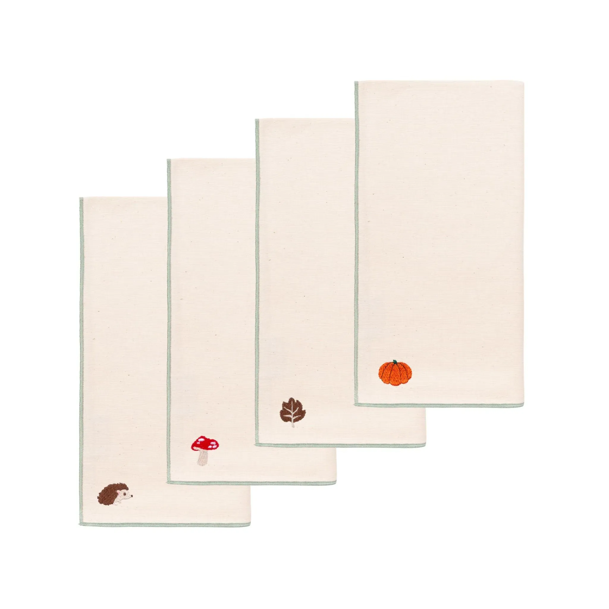Nazaré Embroidered Autumn Motif Napkin - Ecru, Cotton product