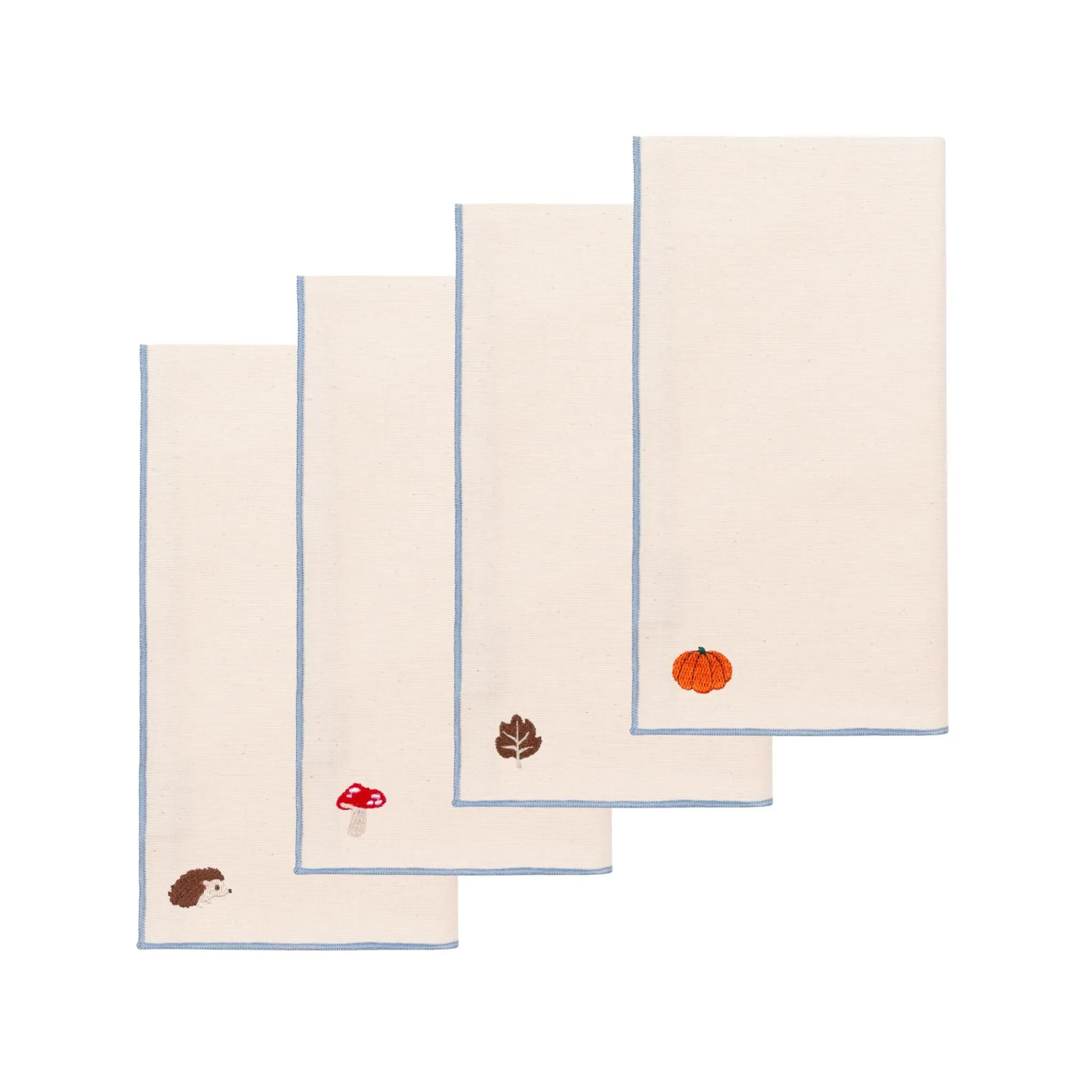 Nazaré Napkin Set with Autumn Embroidery - Ecru, Cotton product