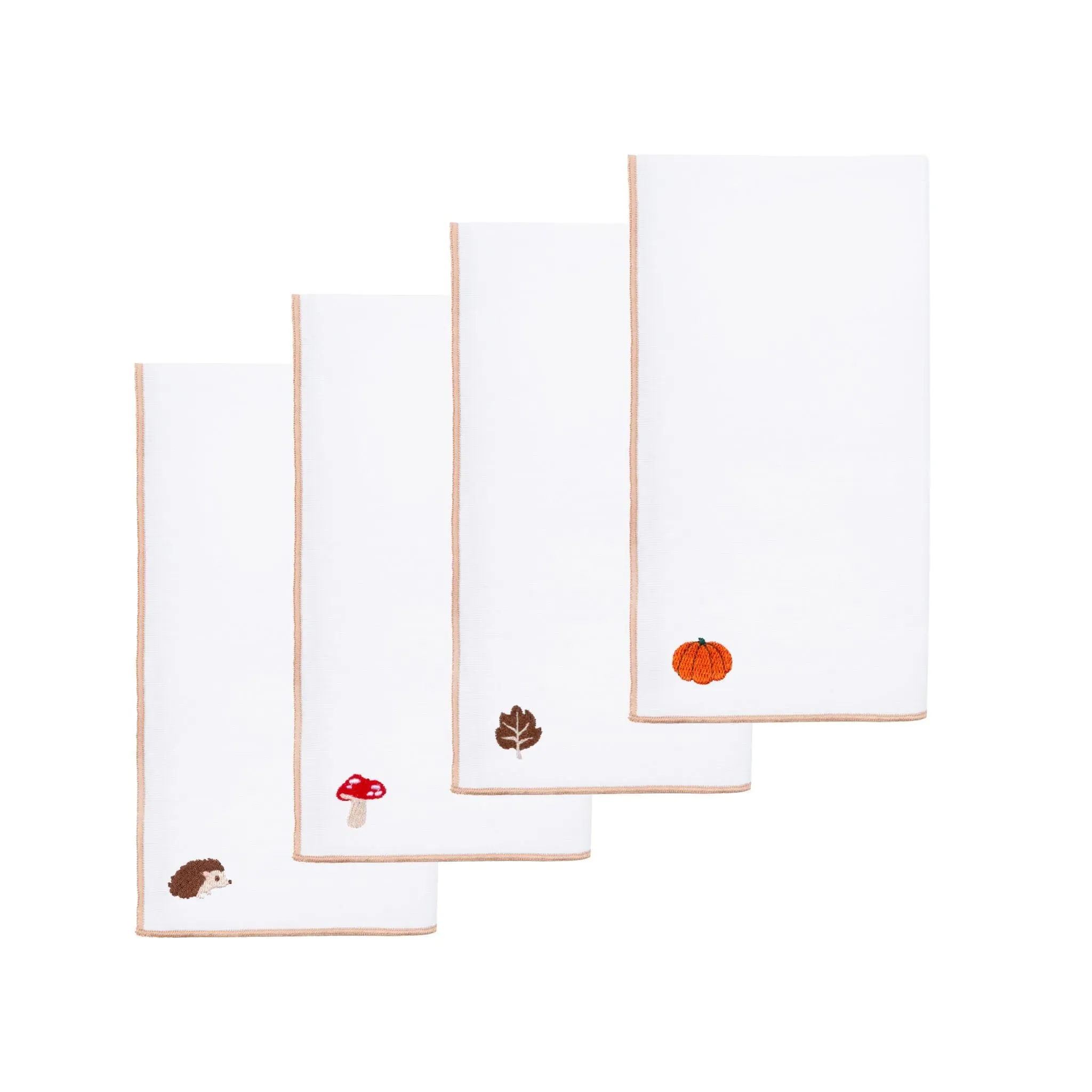 Nazaré Embroidered Autumn Motif Table Linen - White, Cotton product