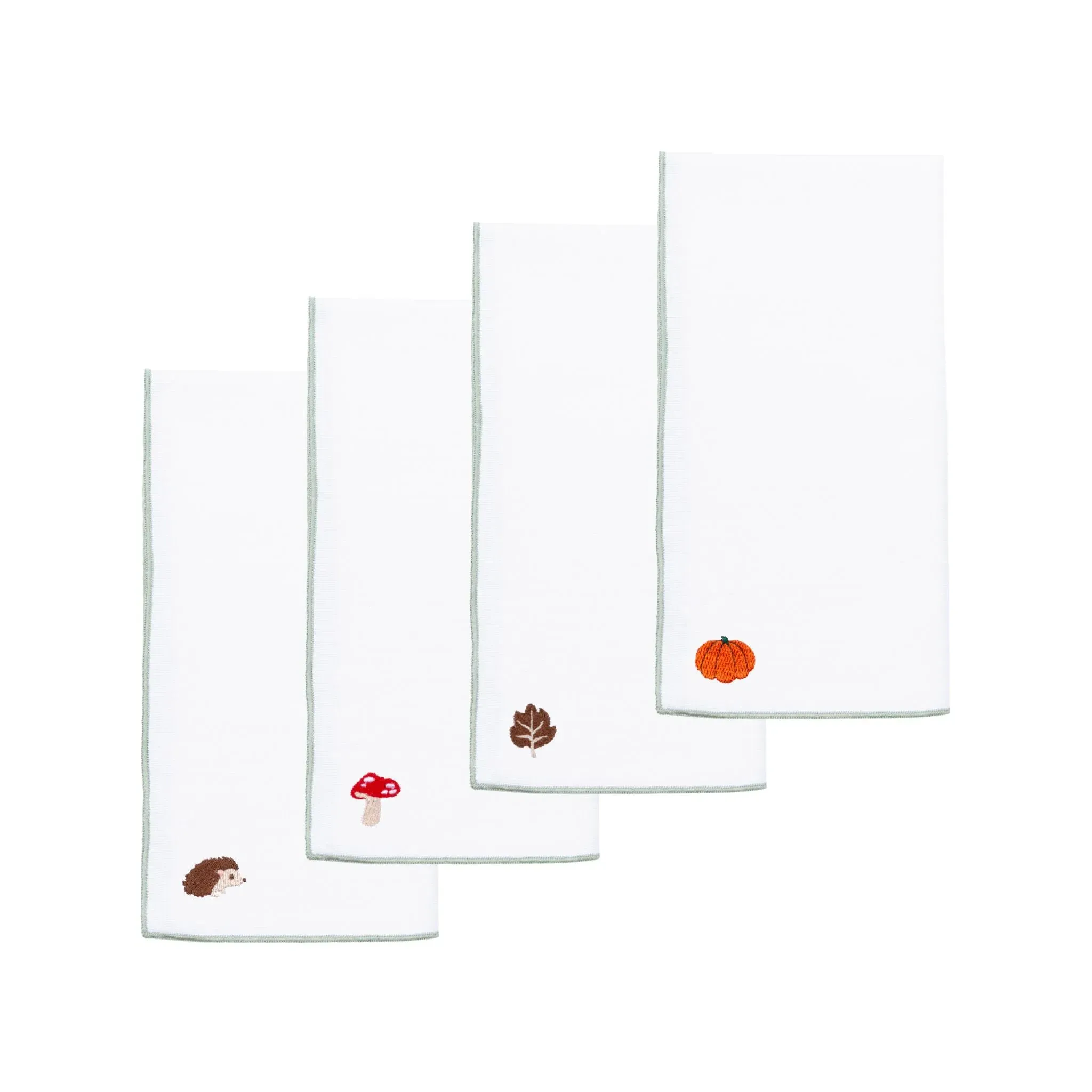 Nazaré Embroidered Autumn Motif Table Linen - White, Cotton product