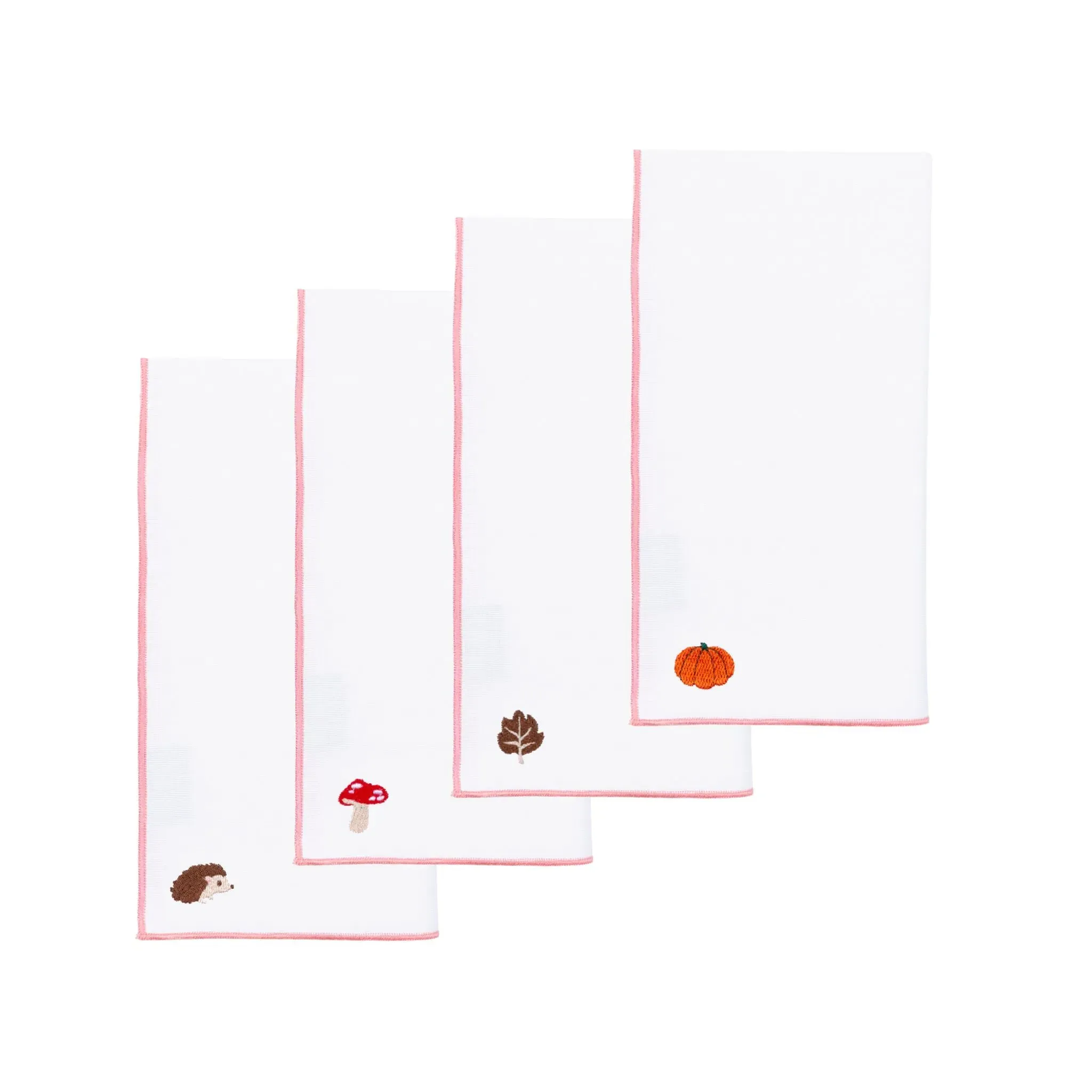 Nazaré Embroidered Autumn Motif Table Linen - White, Cotton product
