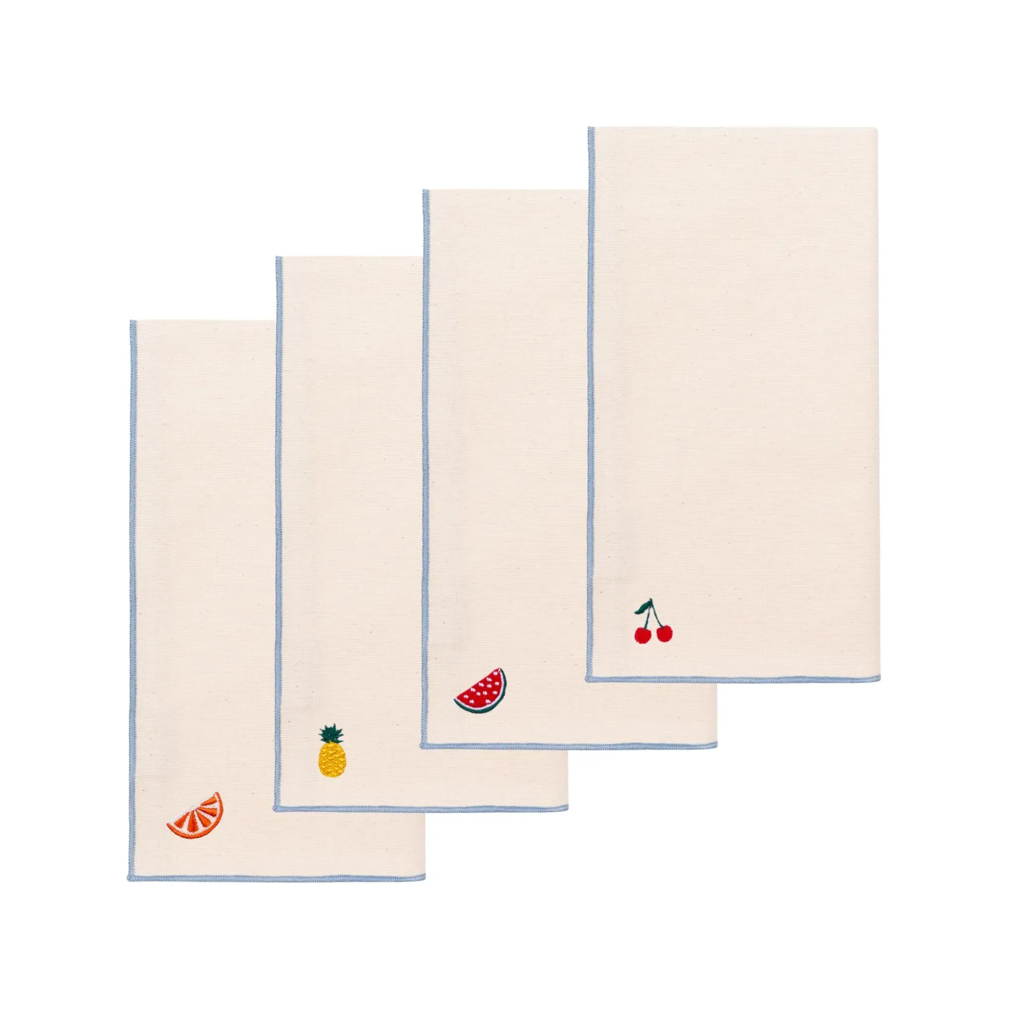Nazaré Embroidered Fruit Napkin - Ecru, Cotton product