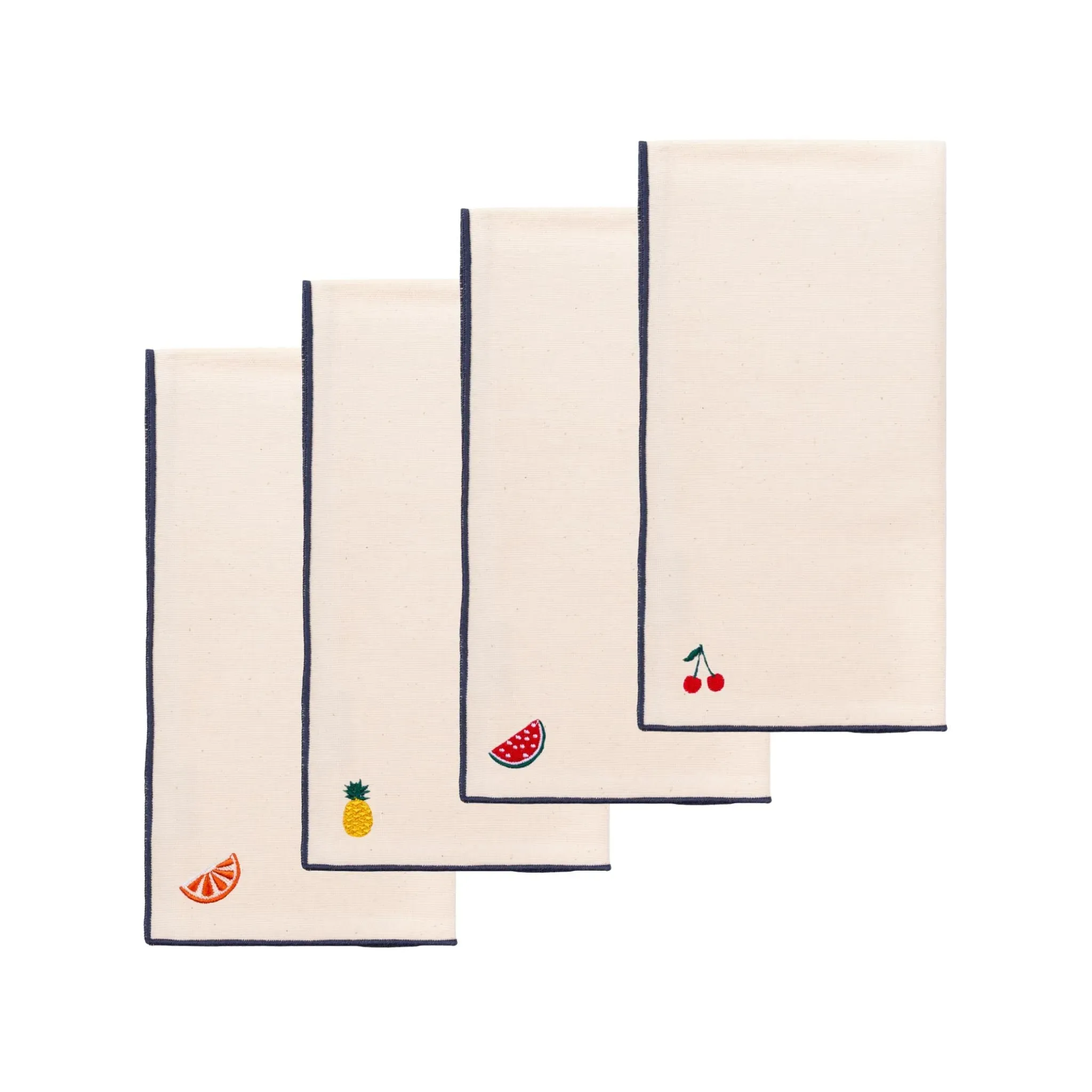 Nazaré Embroidered Fruit Napkin - Ecru, Cotton product