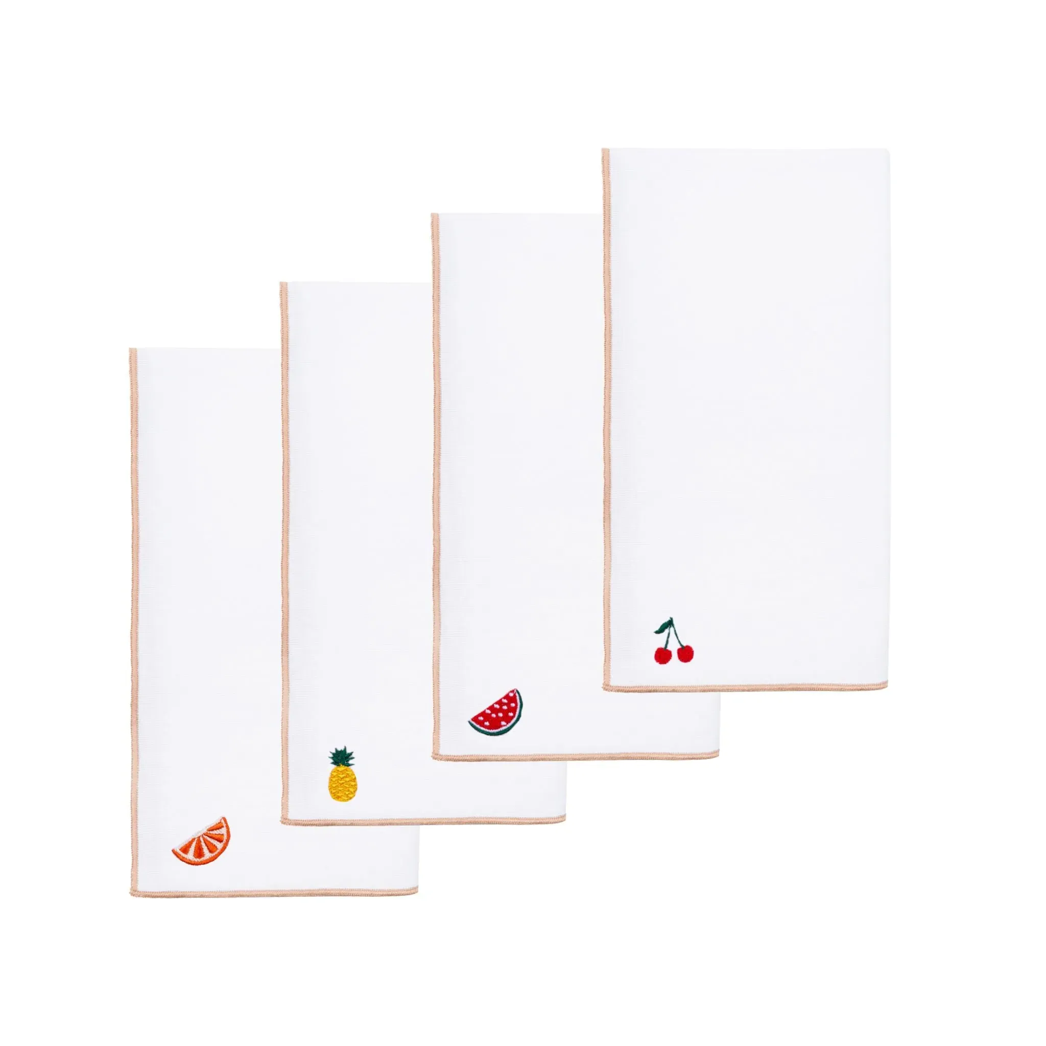 Nazaré Embroidered Fruit Cotton Table Linen - White product