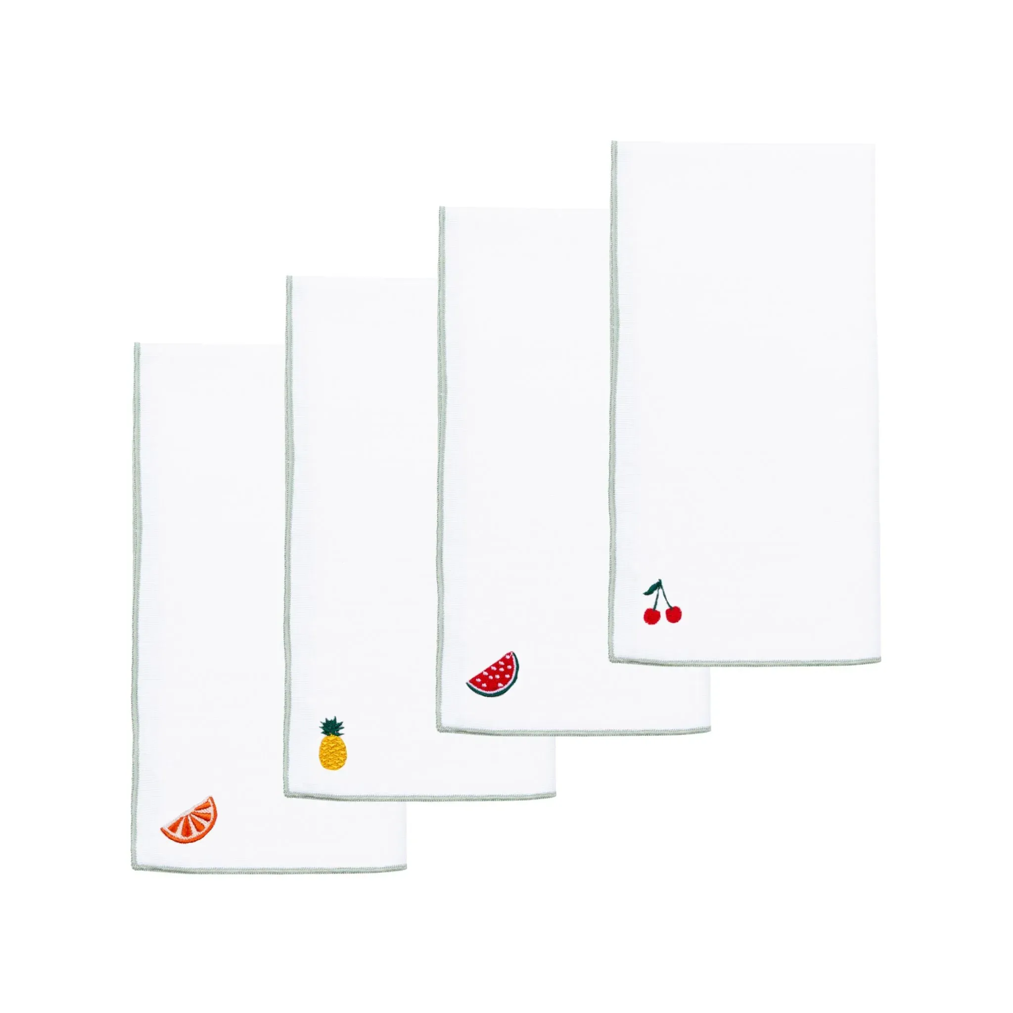 Nazaré Embroidered Fruit Table Linen - White, Cotton product