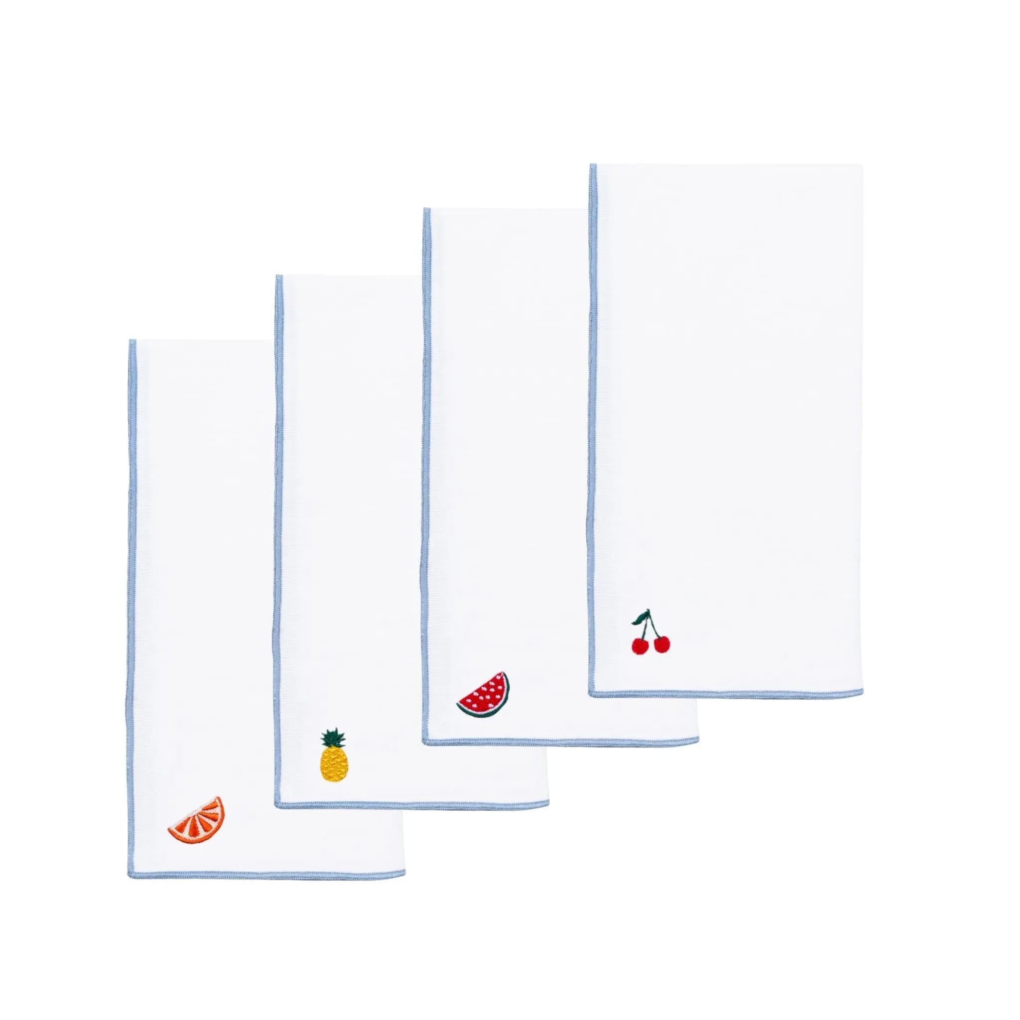 Nazaré Embroidered Fruit Cotton Table Linen - White product