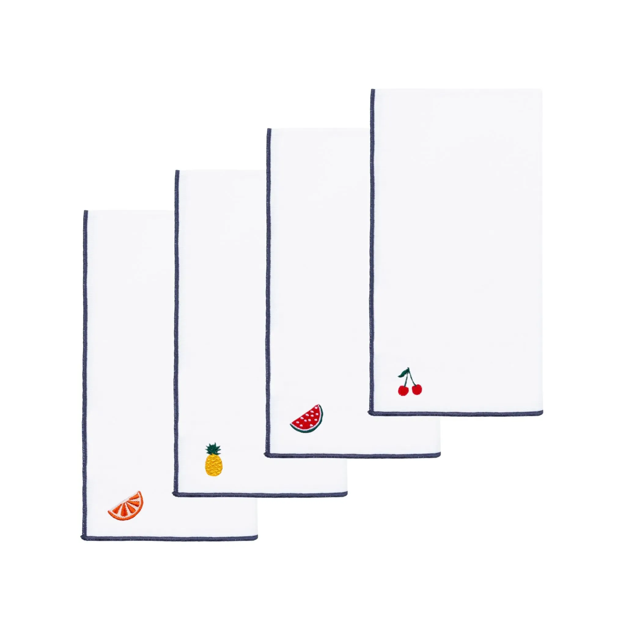 Nazaré Embroidered Fruit Table Linen - White, Cotton product