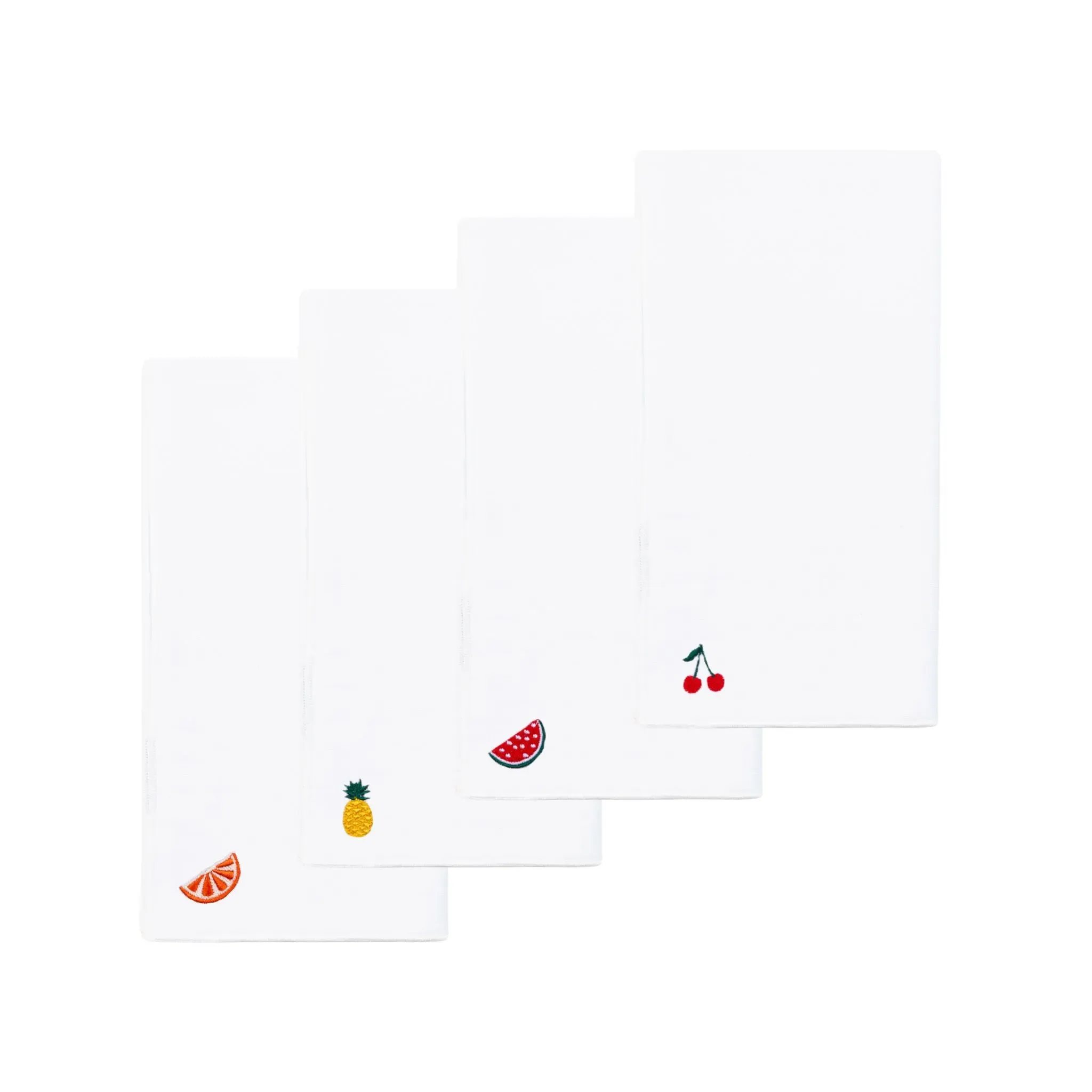 Nazaré Embroidered Fruit Cotton Table Linen - White product