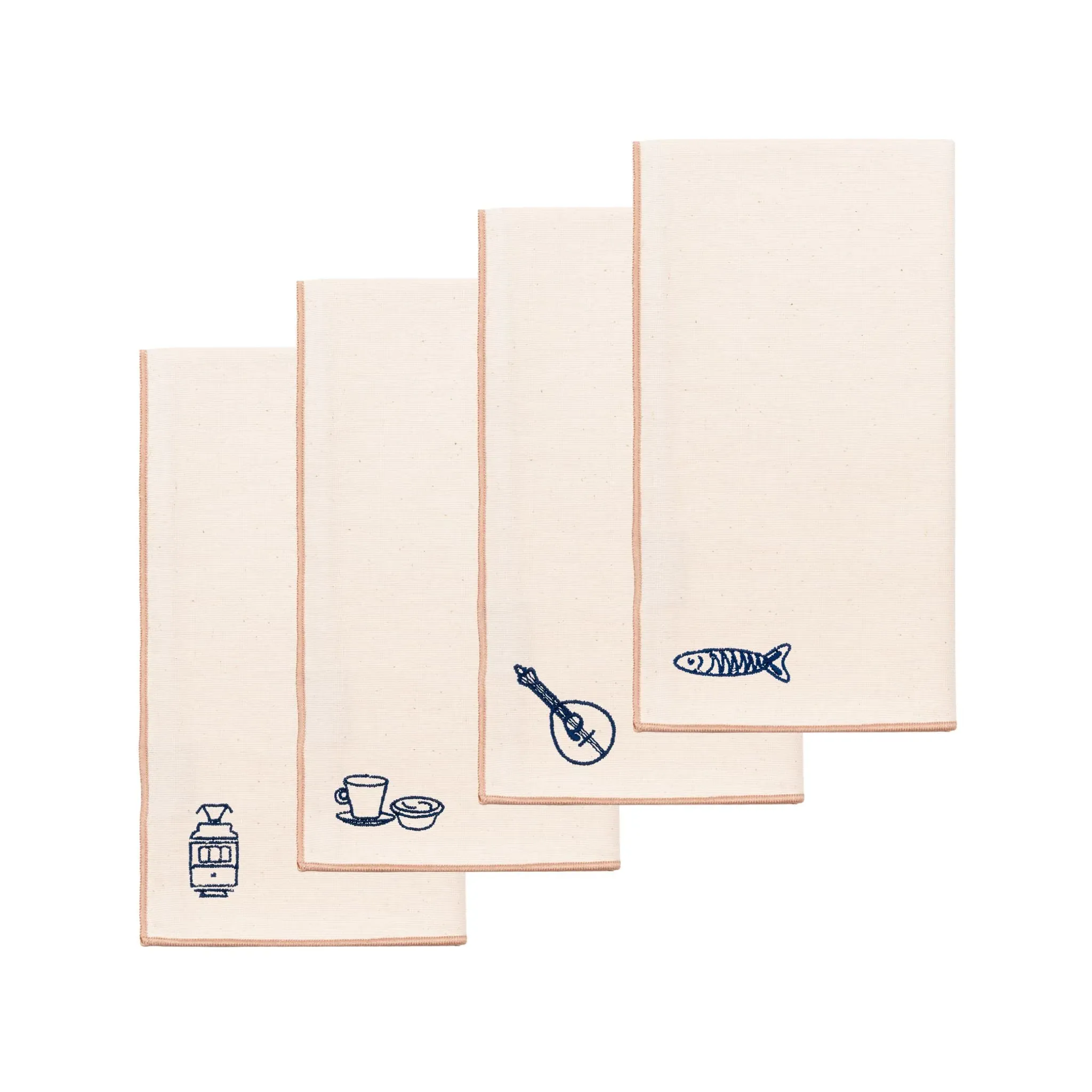 Nazaré Embroidered Cotton Napkin - Ecru product