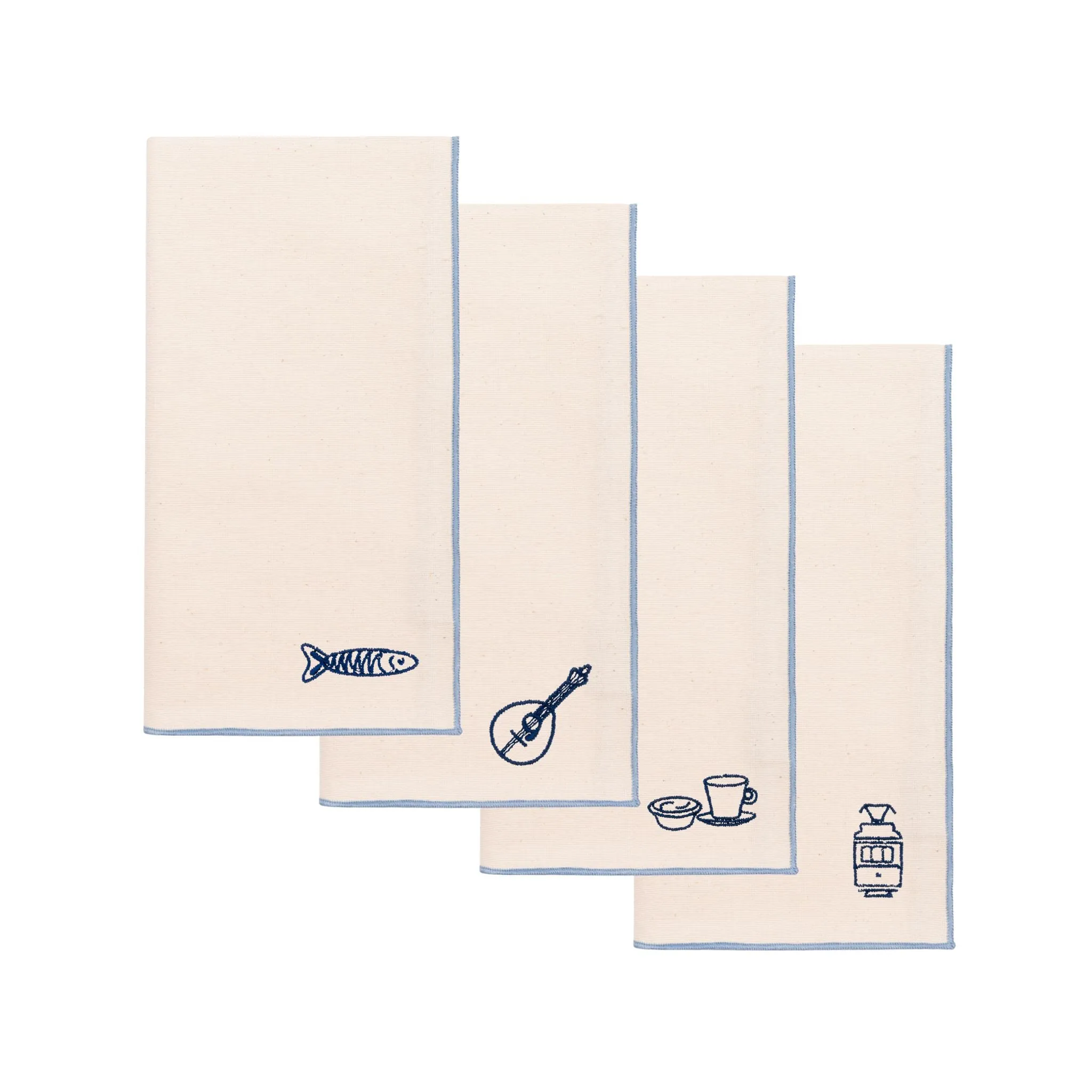 Nazaré Embroidered Cotton Napkin - Ecru product