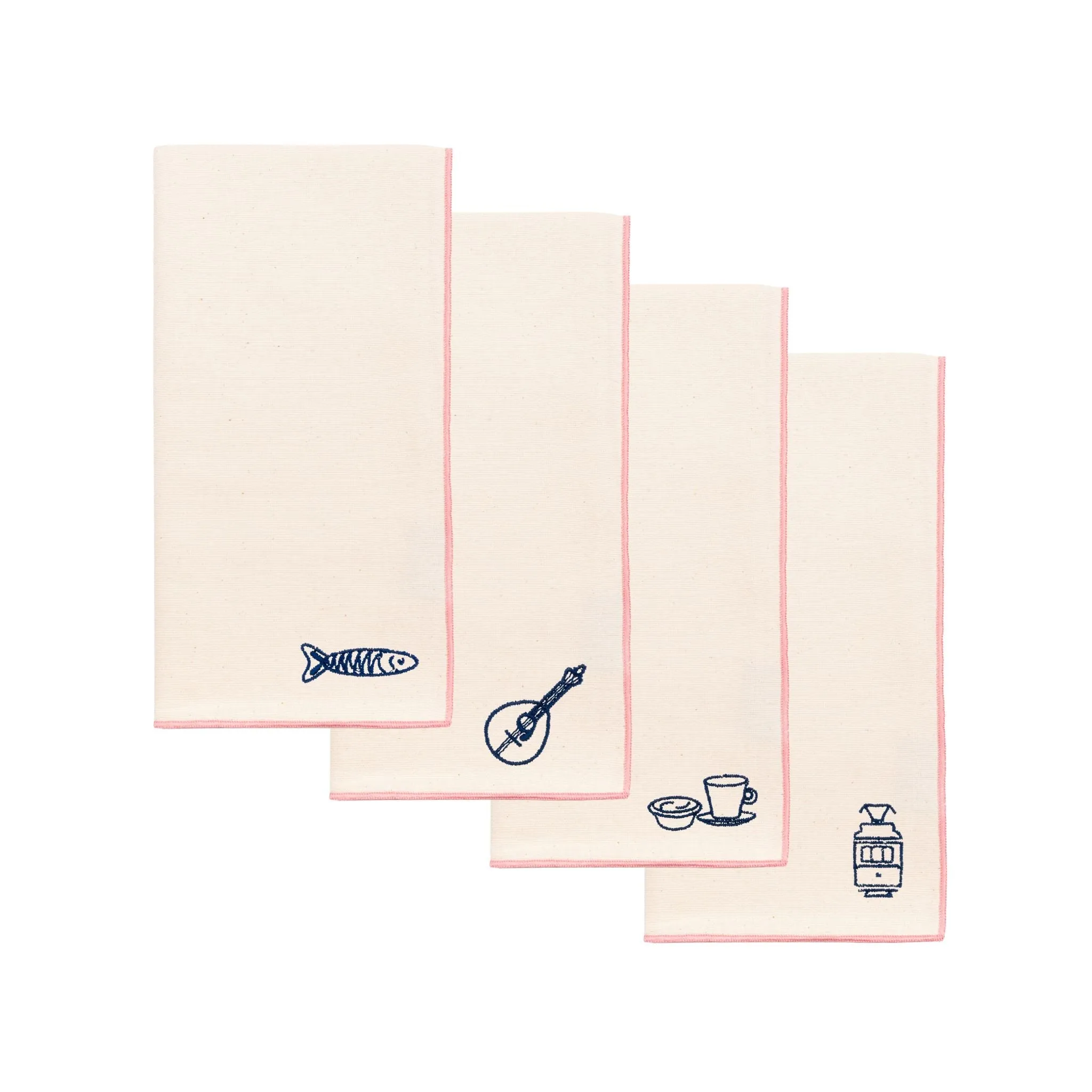 Nazaré Embroidered Cotton Napkin - Ecru product