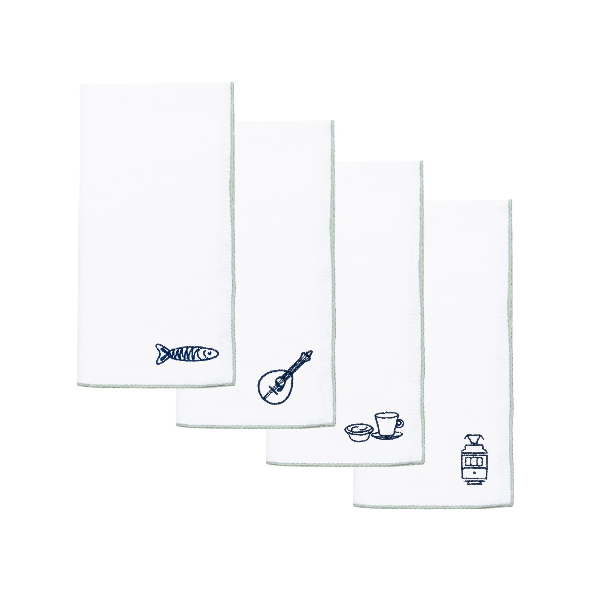Nazaré Embroidered Cotton Table Linen - White product
