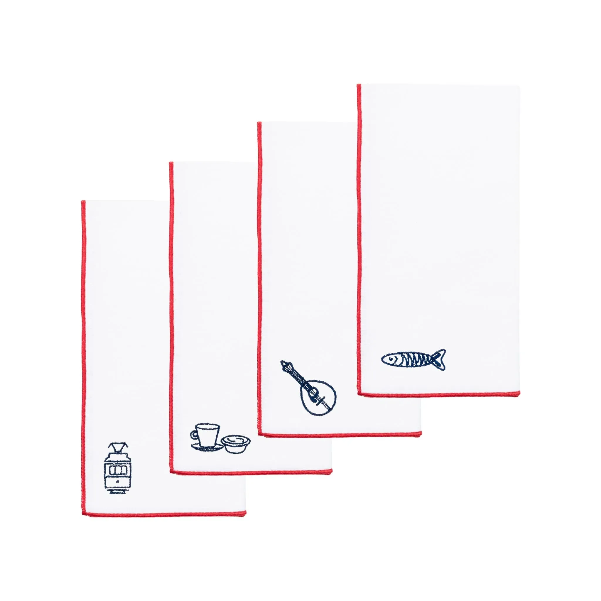 Nazaré Embroidered Portugal-Inspired Table Linen - White, Cotton product
