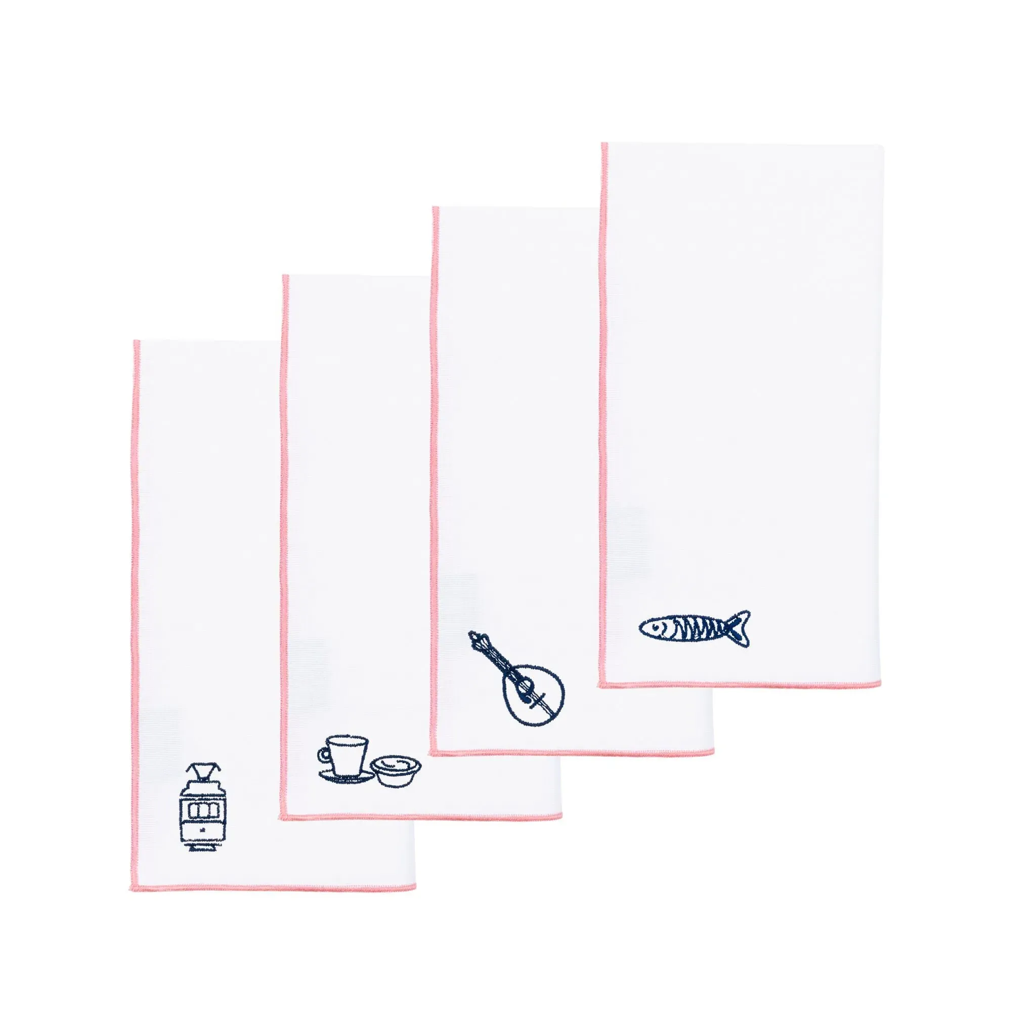 Nazaré Embroidered Portugal-Inspired Table Linen - White, Cotton product