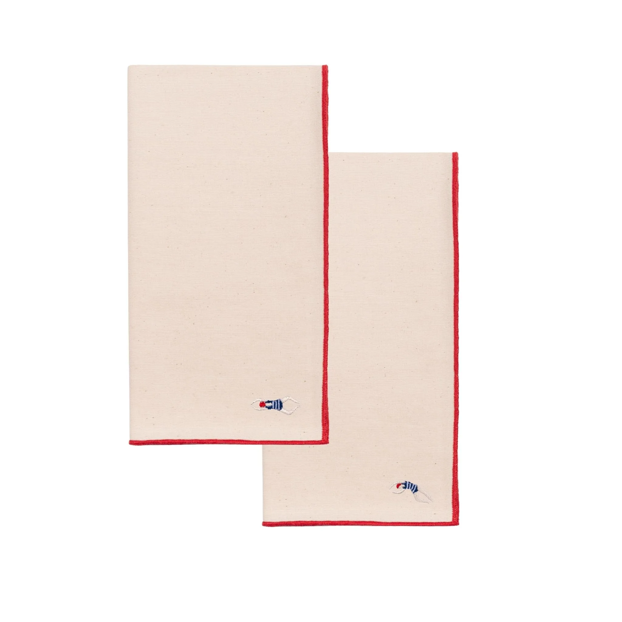 Nazaré Embroidered Sports Motif Napkin - Ecru, Cotton product