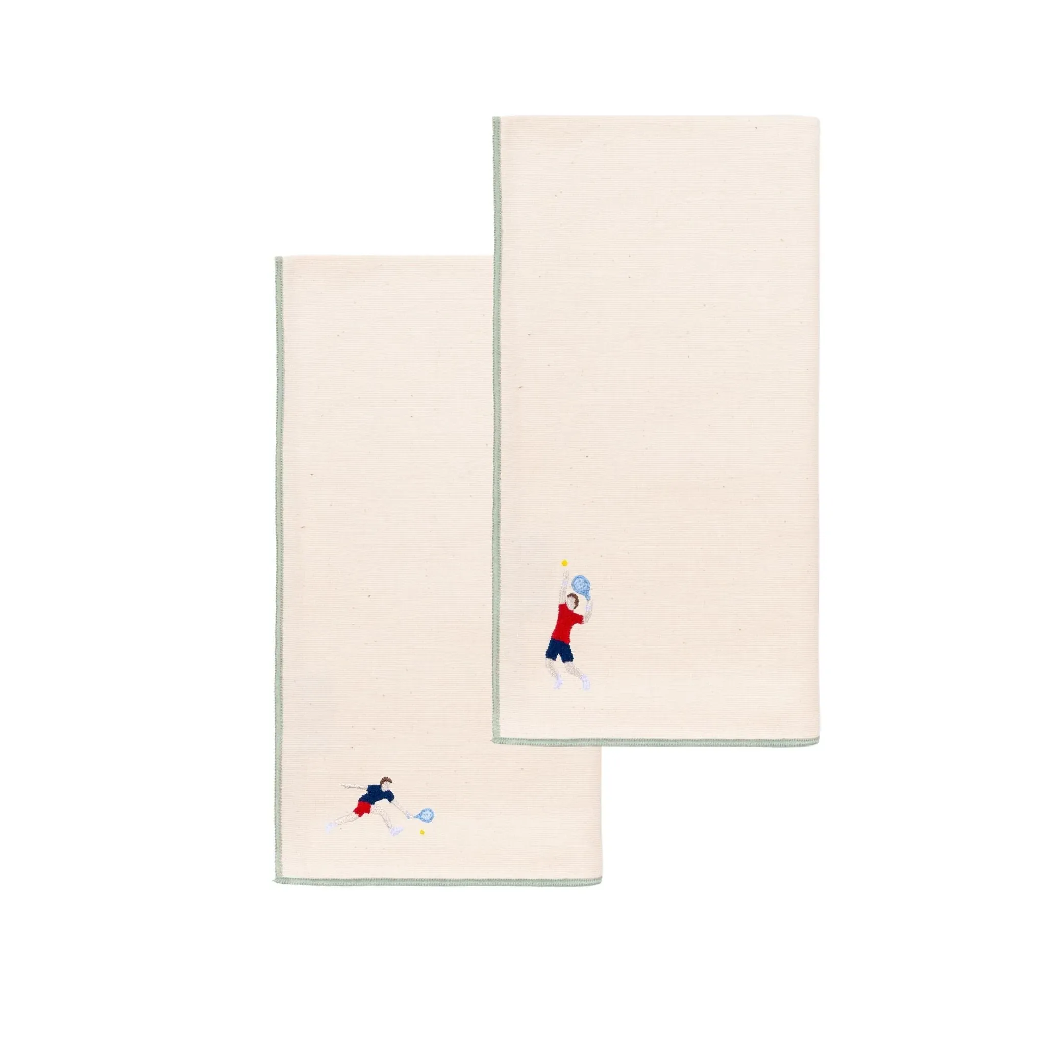Nazaré Embroidered Sports Motif Napkin - Ecru, Cotton product