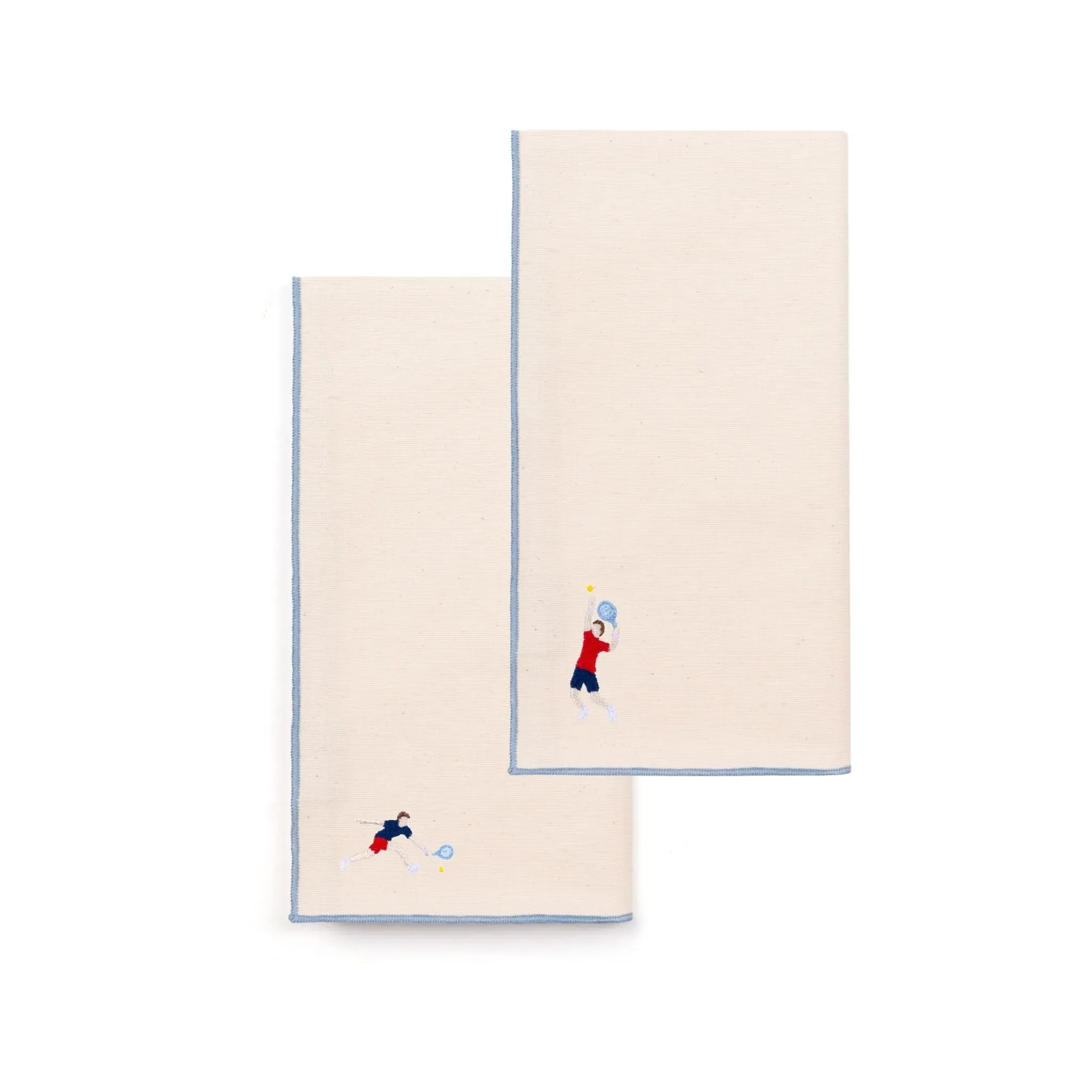 Nazaré Embroidered Sports Motif Napkin - Ecru, Cotton product