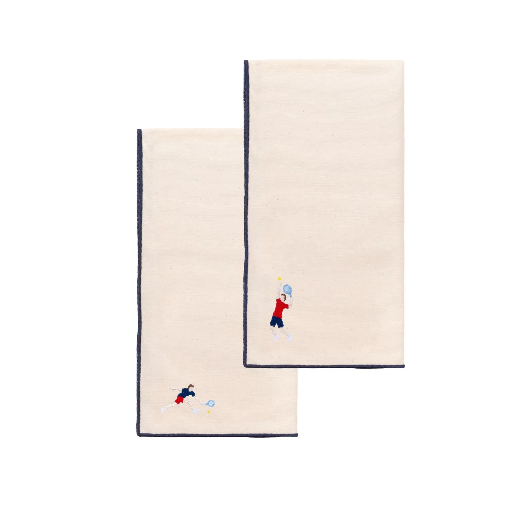 Nazaré Embroidered Sports Motif Napkin - Ecru, Cotton product