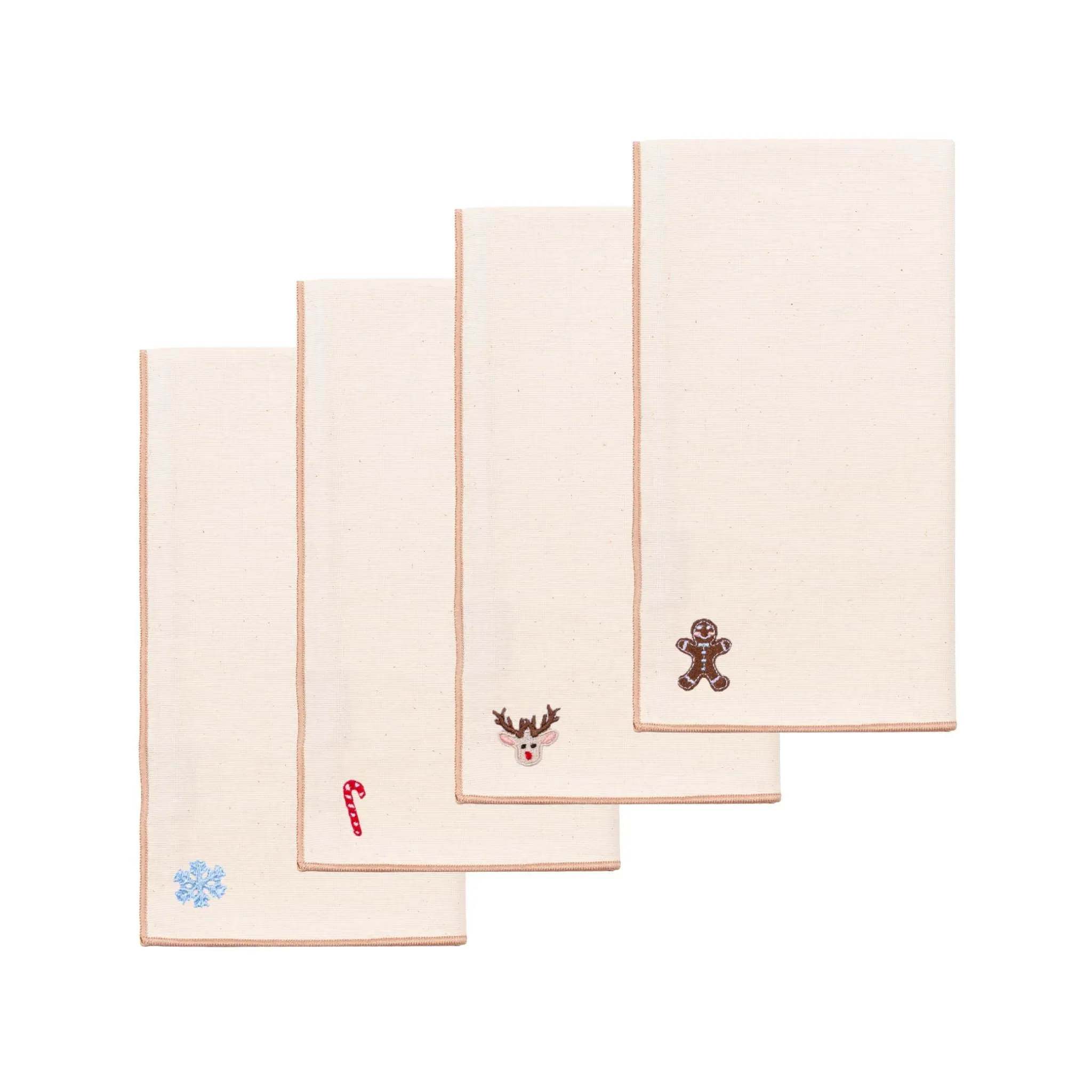 Nazaré Christmas Embroidered Napkin - Ecru, Cotton product