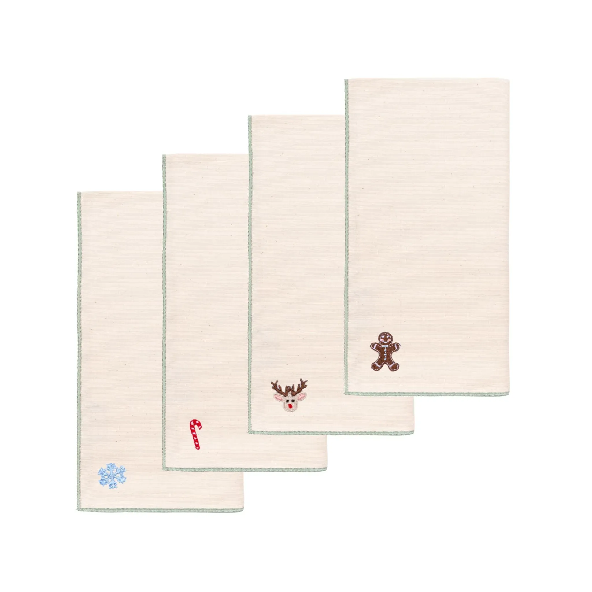 Nazaré Christmas Embroidered Napkin - Ecru, Cotton product