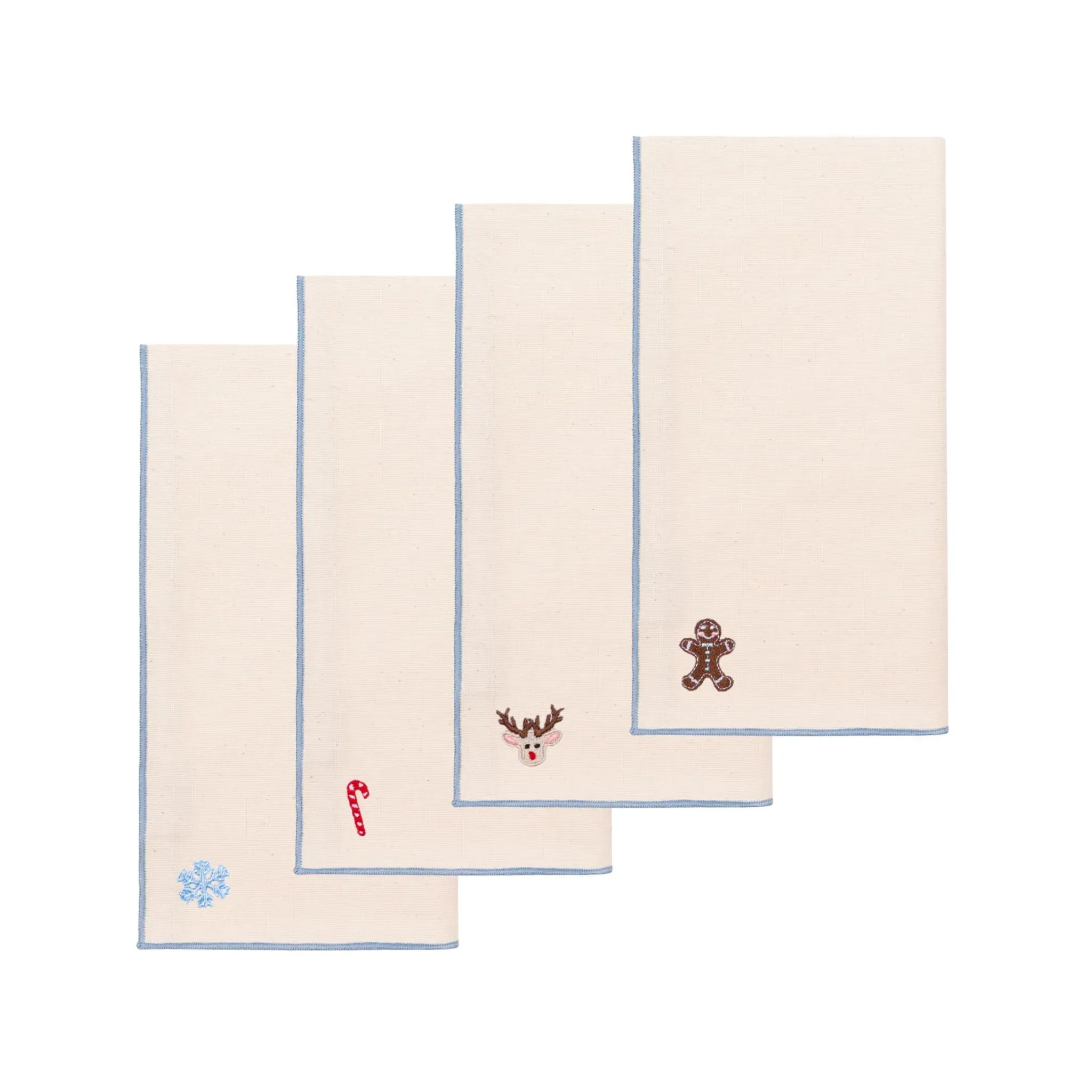 Nazaré Christmas Embroidered Napkin - Ecru, Cotton product