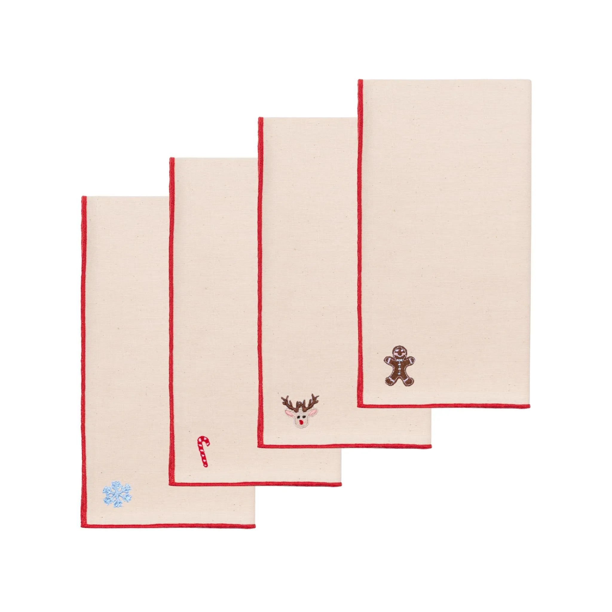 Nazaré Christmas Embroidered Cotton Table Linen - Ecru product