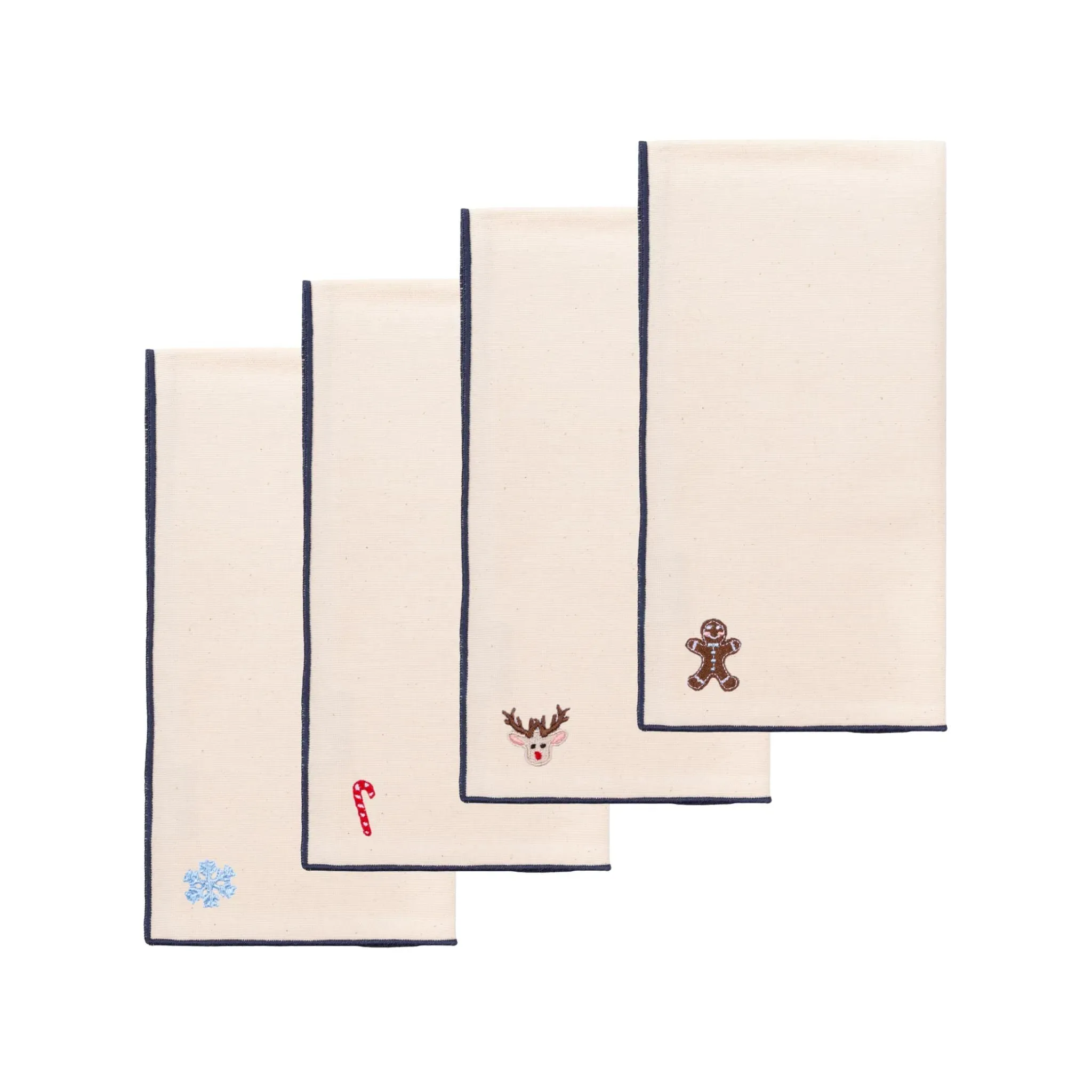 Nazaré Christmas Embroidered Napkin - Ecru, Cotton product