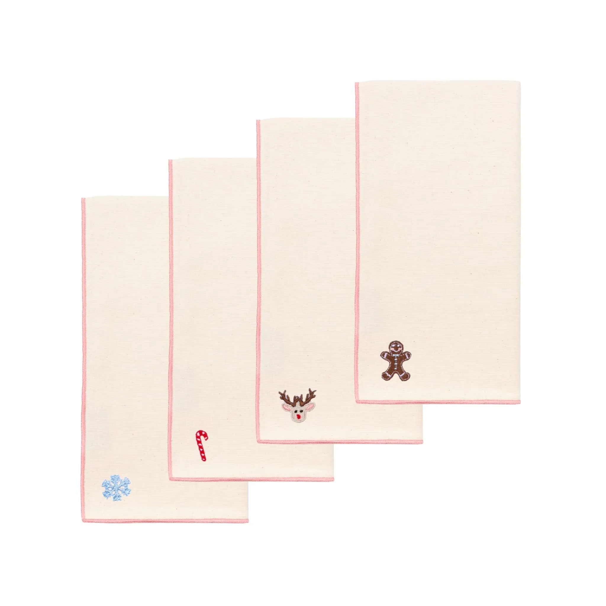 Nazaré Christmas Embroidered Napkin - Ecru, Cotton product