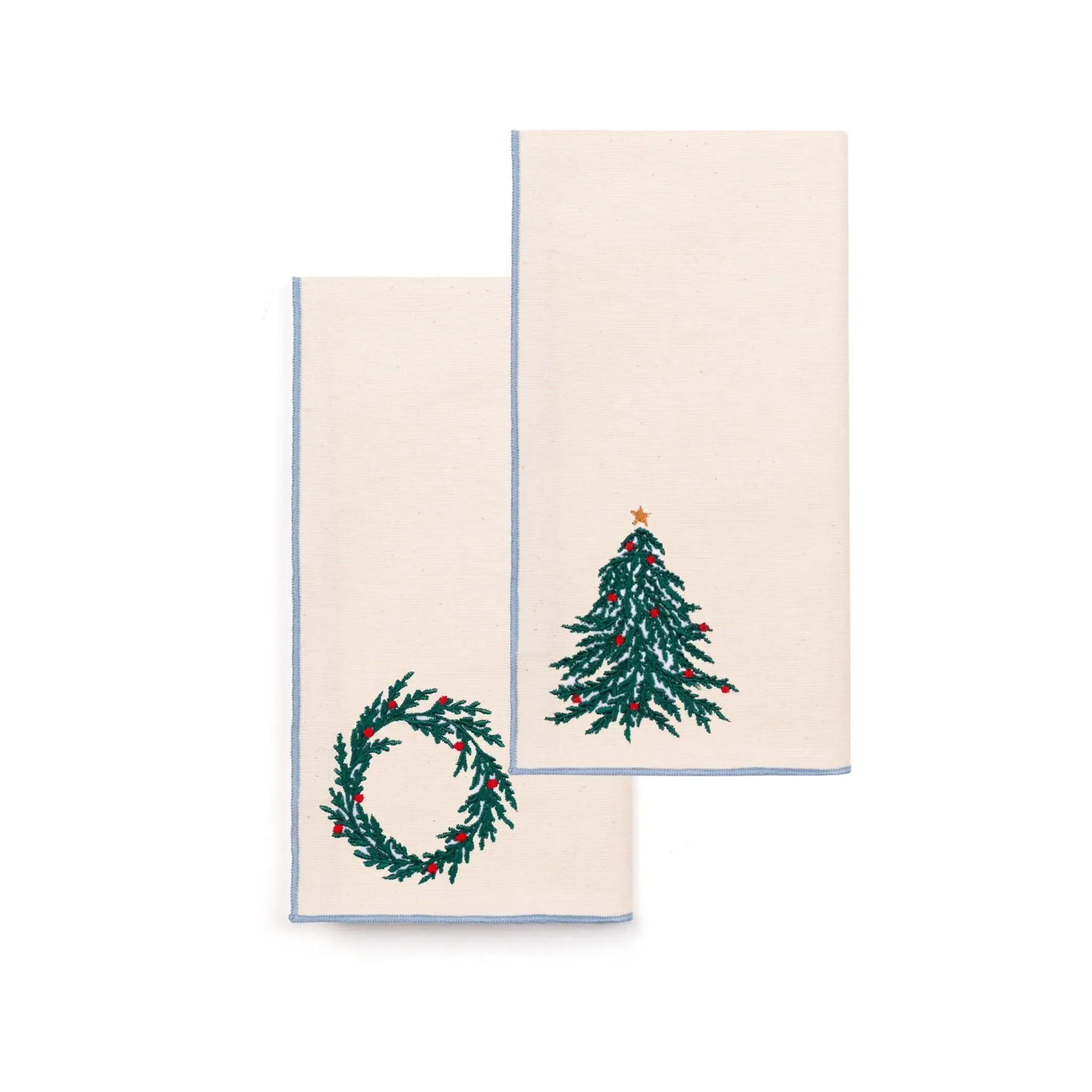 Nazaré Embroidered Christmas Napkin - Ecru, Cotton product
