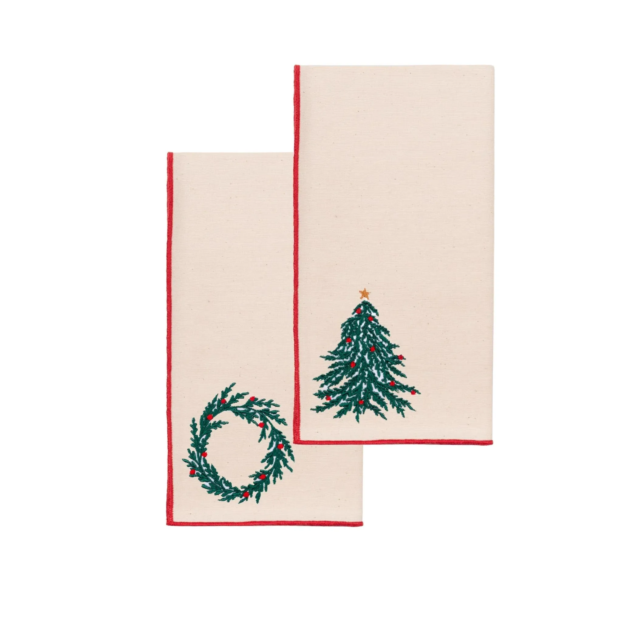 Nazaré Embroidered Christmas Napkin - Ecru, Cotton product