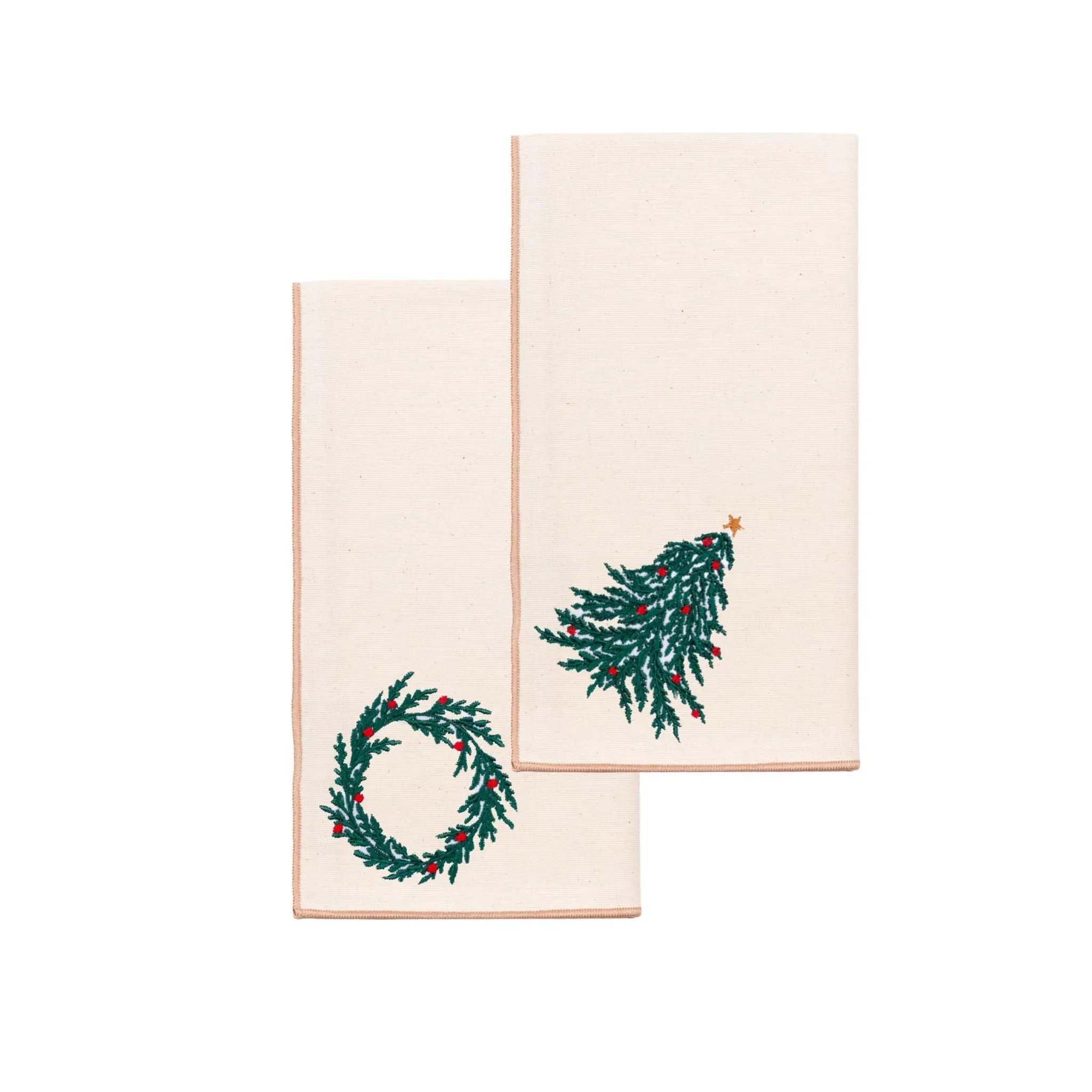 Nazaré Christmas Embroidered Table Linen - Ecru, Cotton product