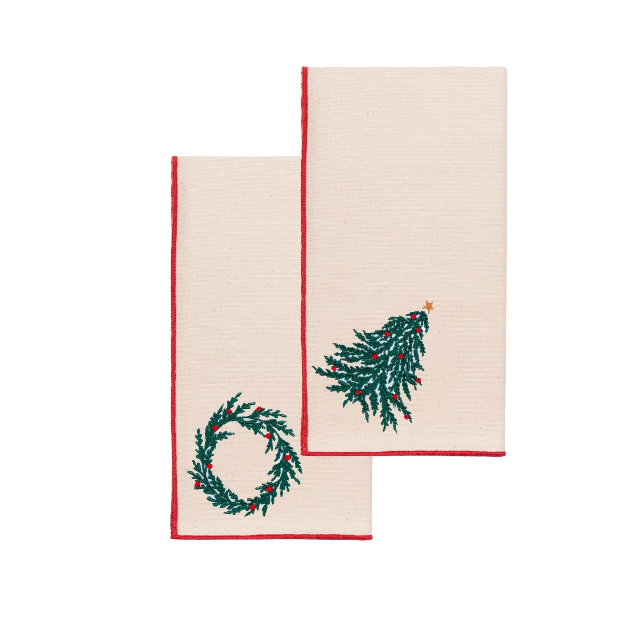 Nazaré Embroidered Christmas Table Linen - Ecru, Cotton product