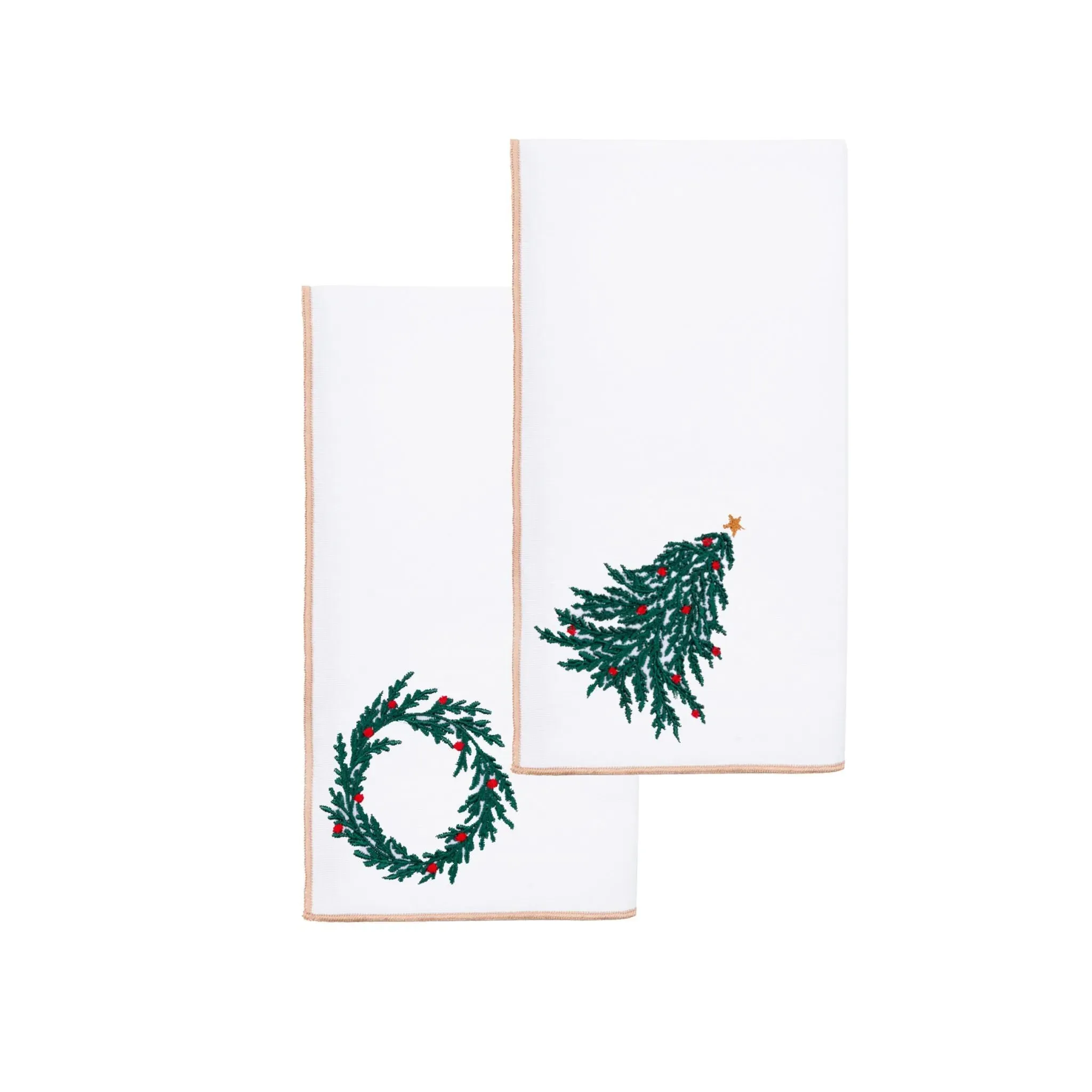 Nazaré Embroidered Christmas Table Linen - White, Cotton product