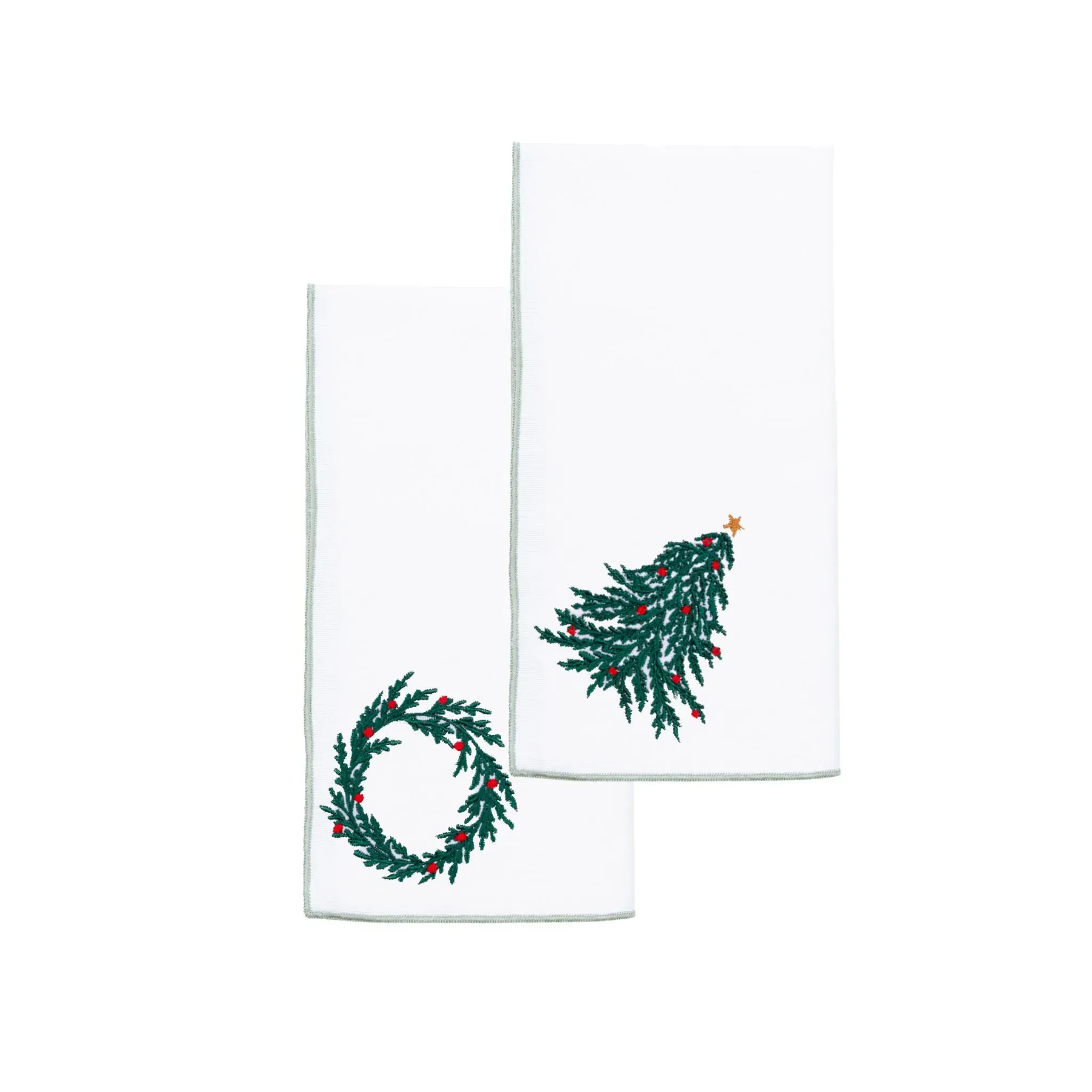 Nazaré Embroidered Christmas Table Linen - White, Cotton product