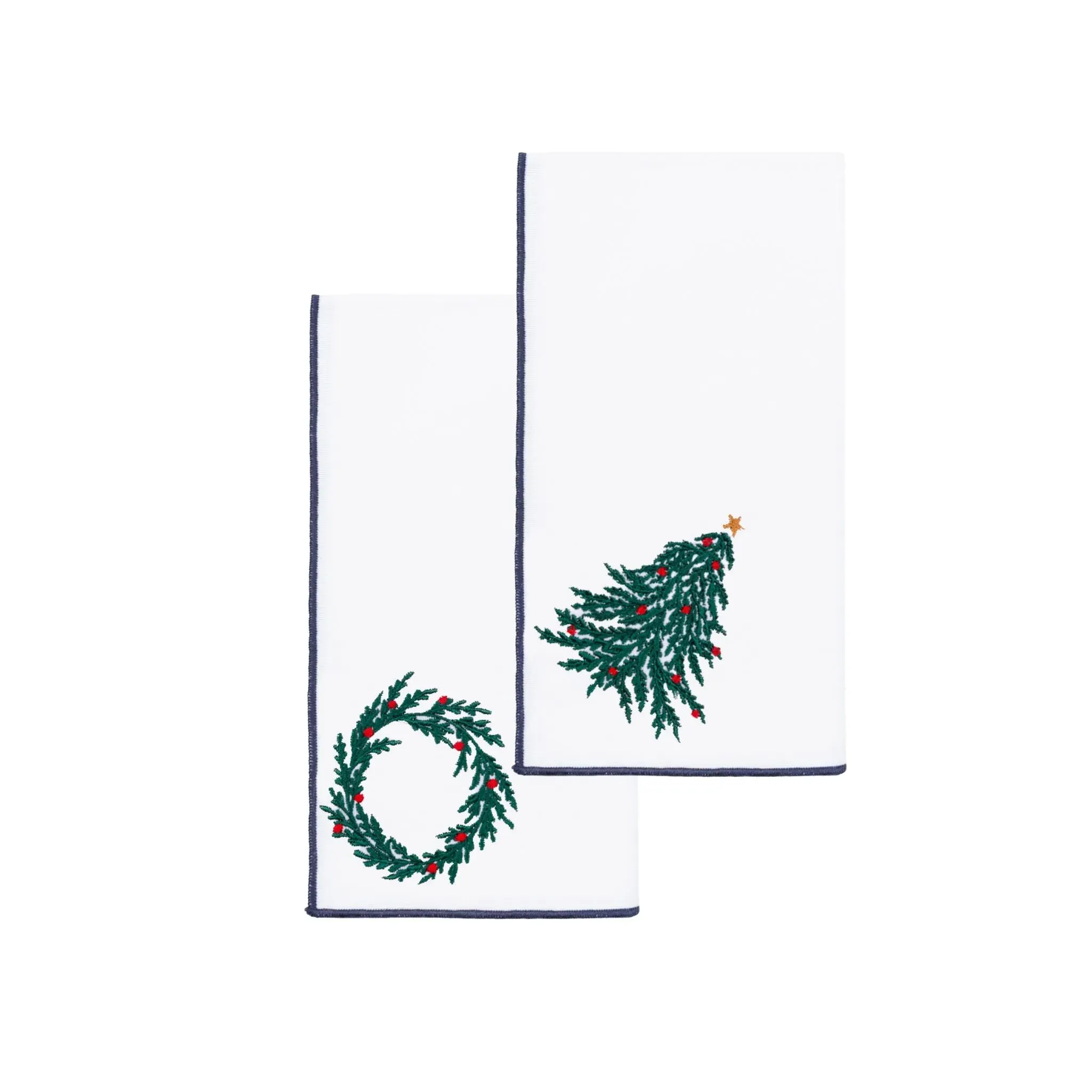 Nazaré Cotton Table Linen with Christmas Embroidery - White product