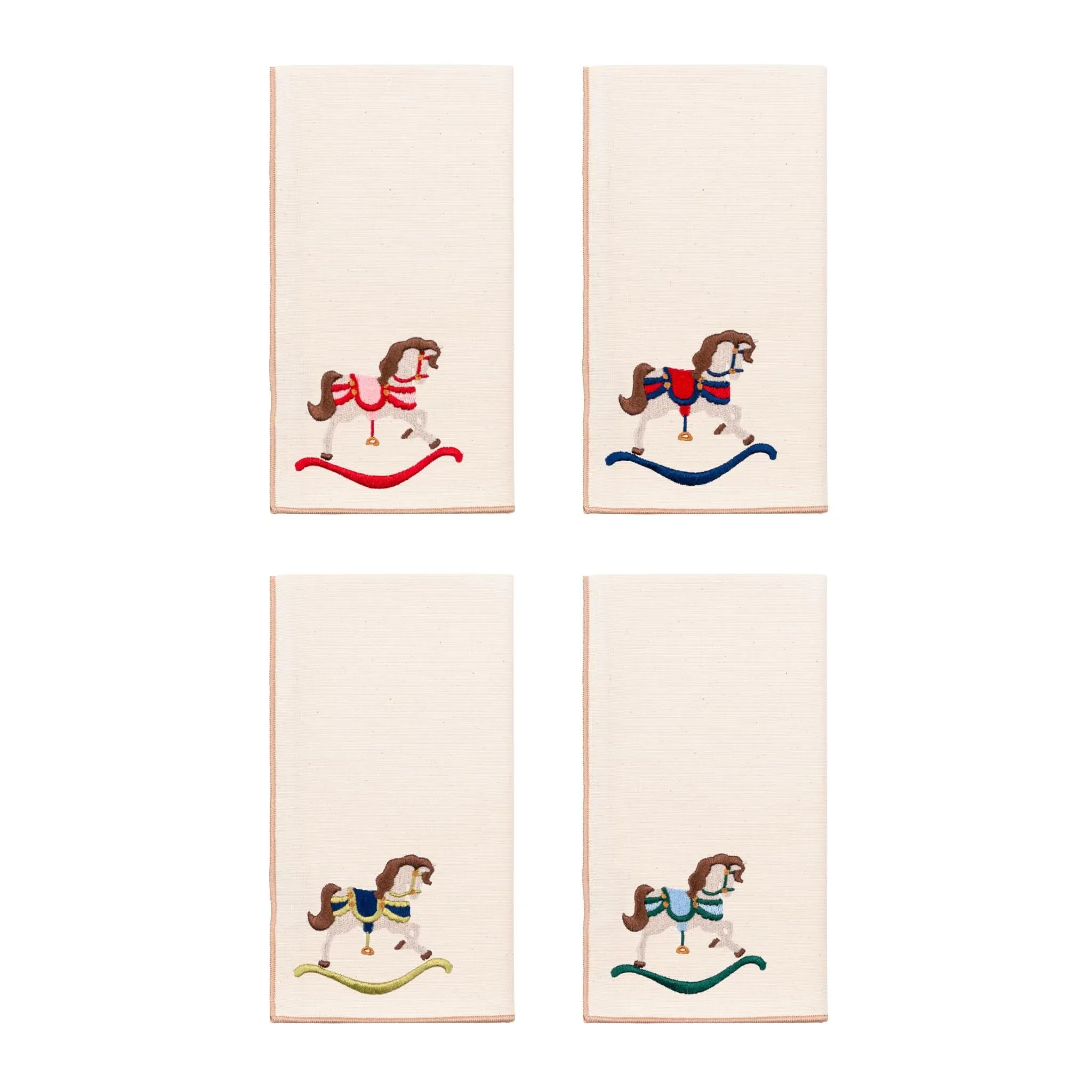 Nazaré Embroidered Rocking Horse Table Linen - Ecru, Cotton product