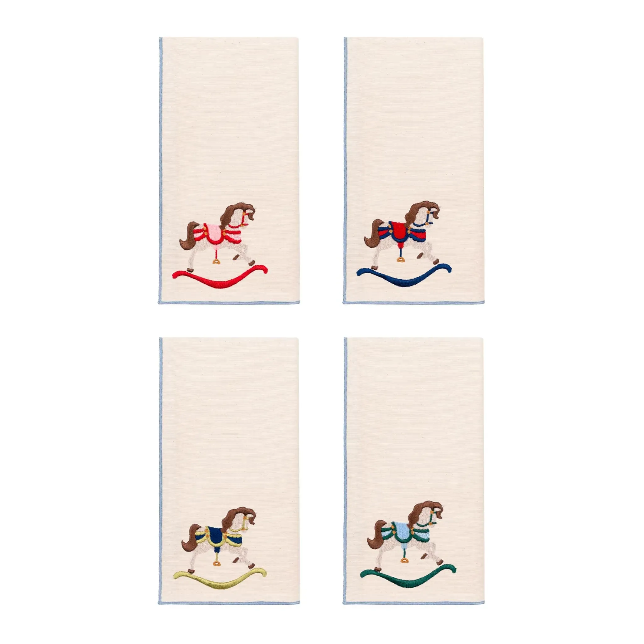 Nazaré Rocking Horse Embroidered Cotton Table Linen - Ecru product